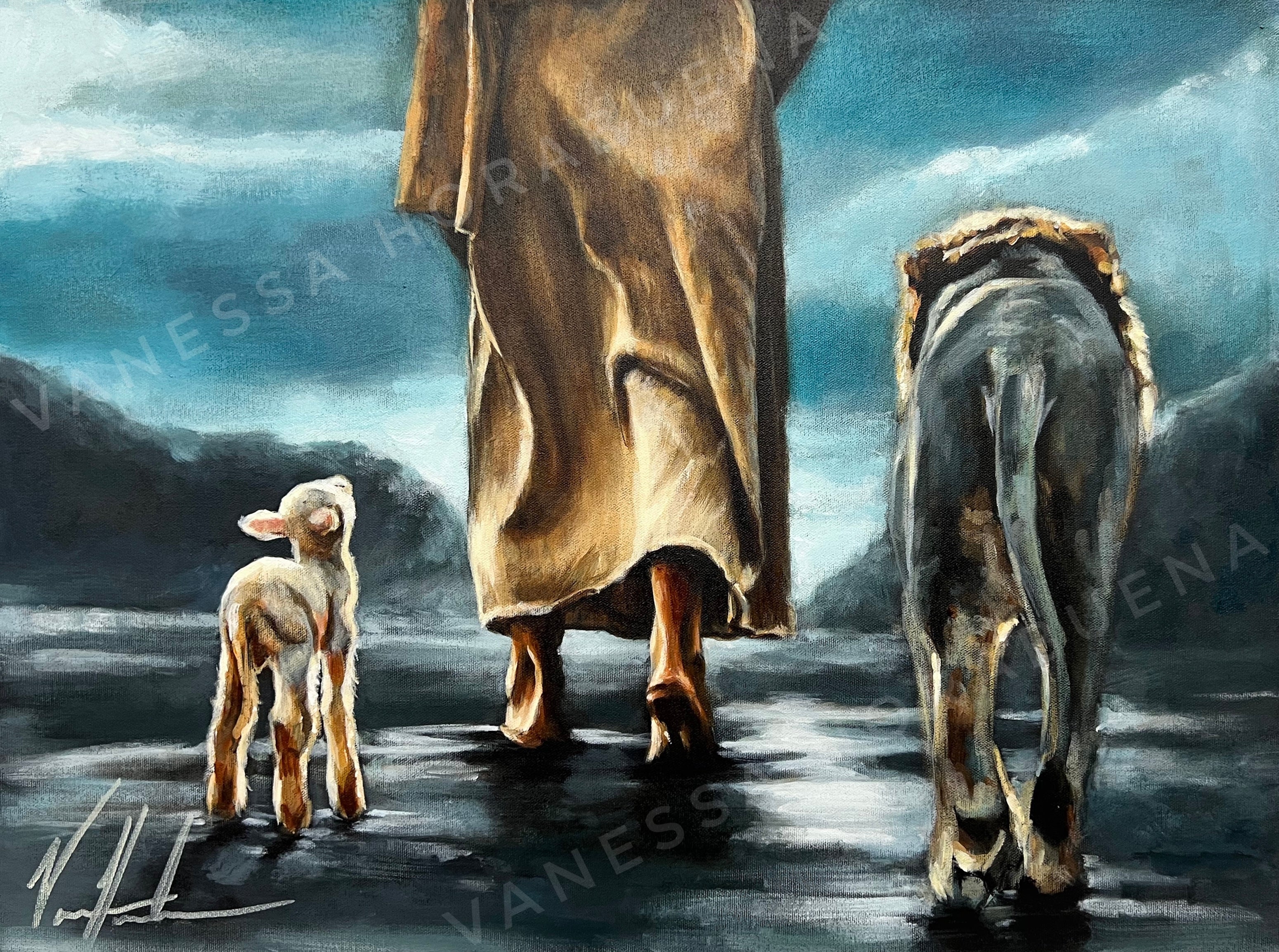 CM# 45 - Footprints of Our King - 30"x40" Canvas Print Vanessa Horabuena