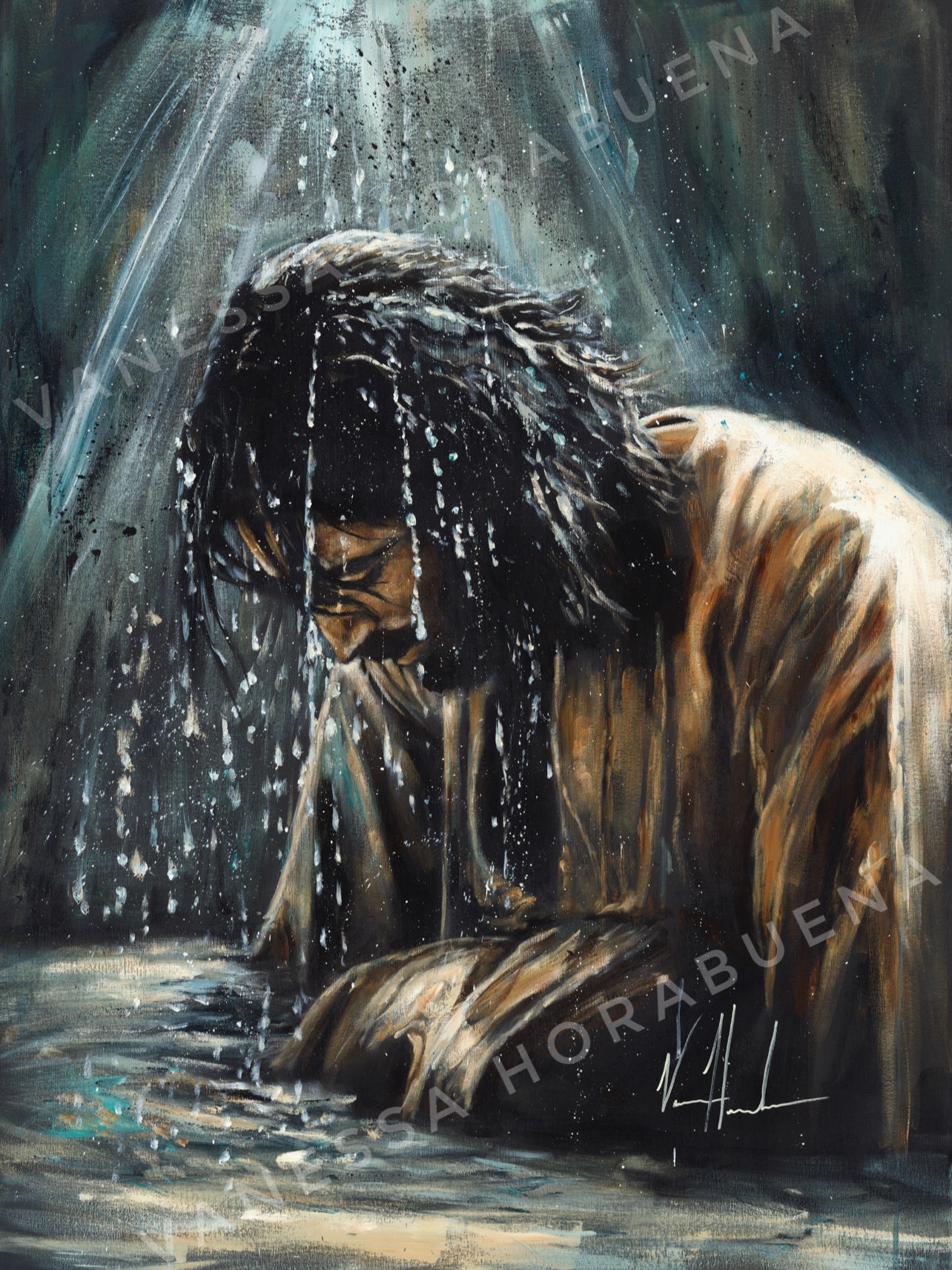 Anointed One (Hand Embellished Canvas Print) Vanessa Horabuena