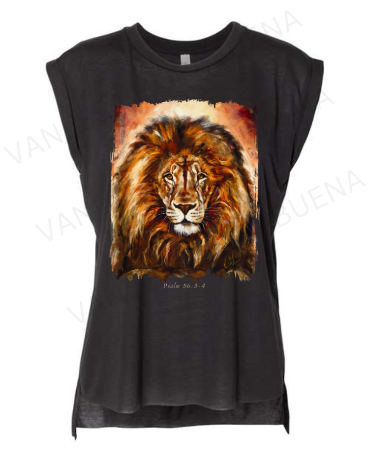 King of Heaven - Glorious Reign - Ladies Rolled Sleeve Muscle T-Shirt Vanessa Horabuena Black Small