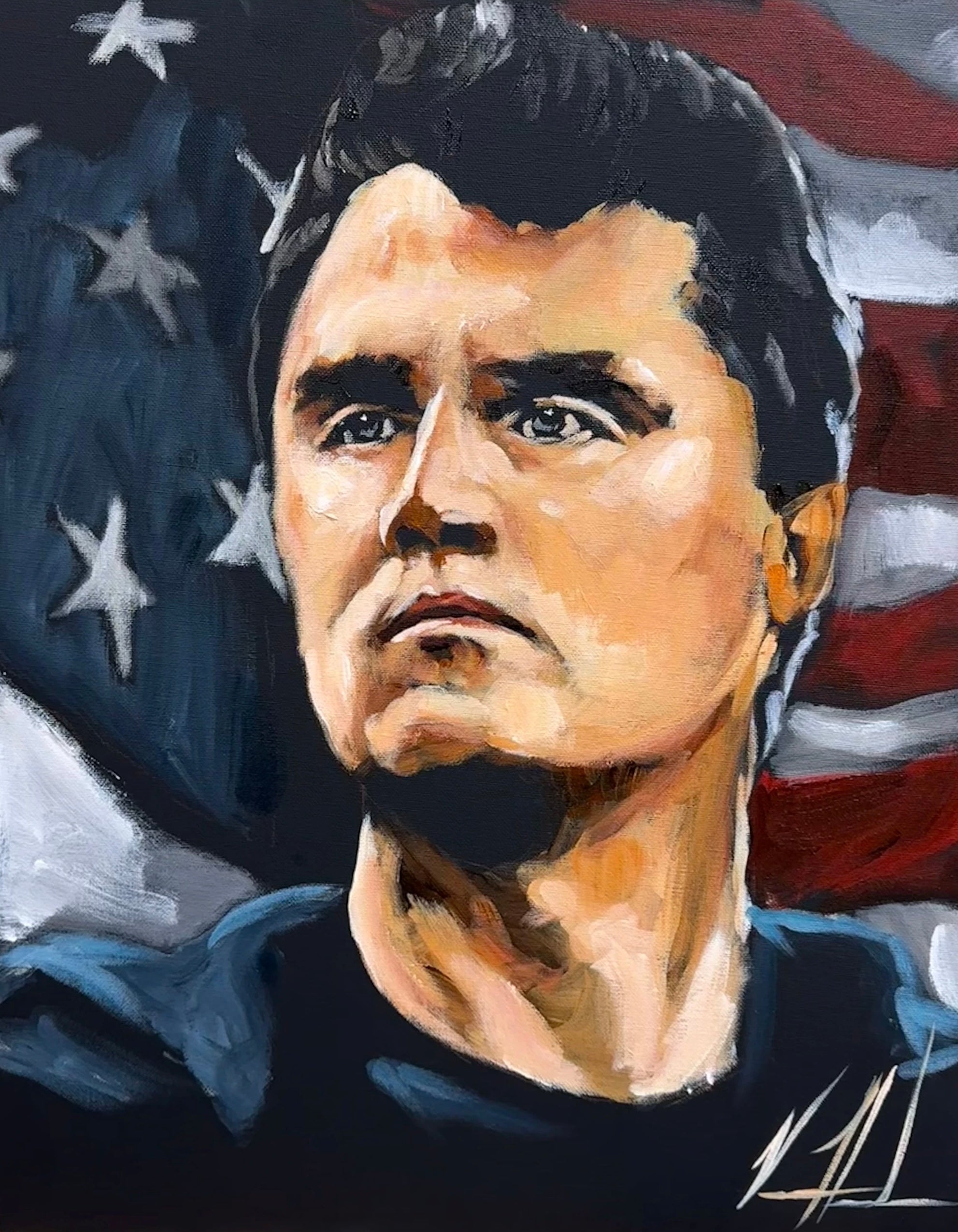 Charlie Kirk - The American Martyr - 16”x20” Original Acrylic Painting - Practice Painting #2 Original Painting Vanessa Horabuena