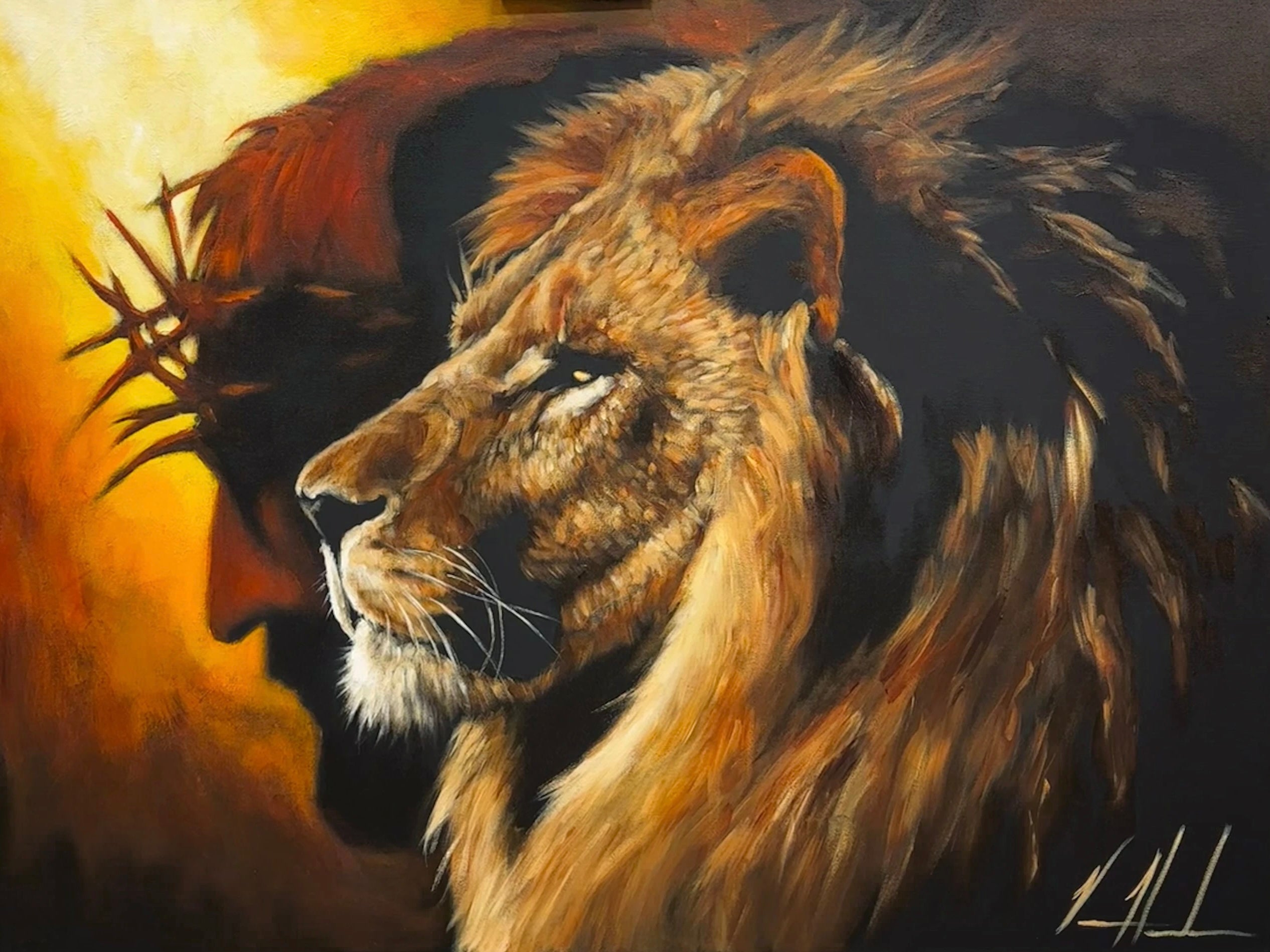 The Lion of Judah - 30”x40” Original Acrylic Painting Original Painting Vanessa Horabuena