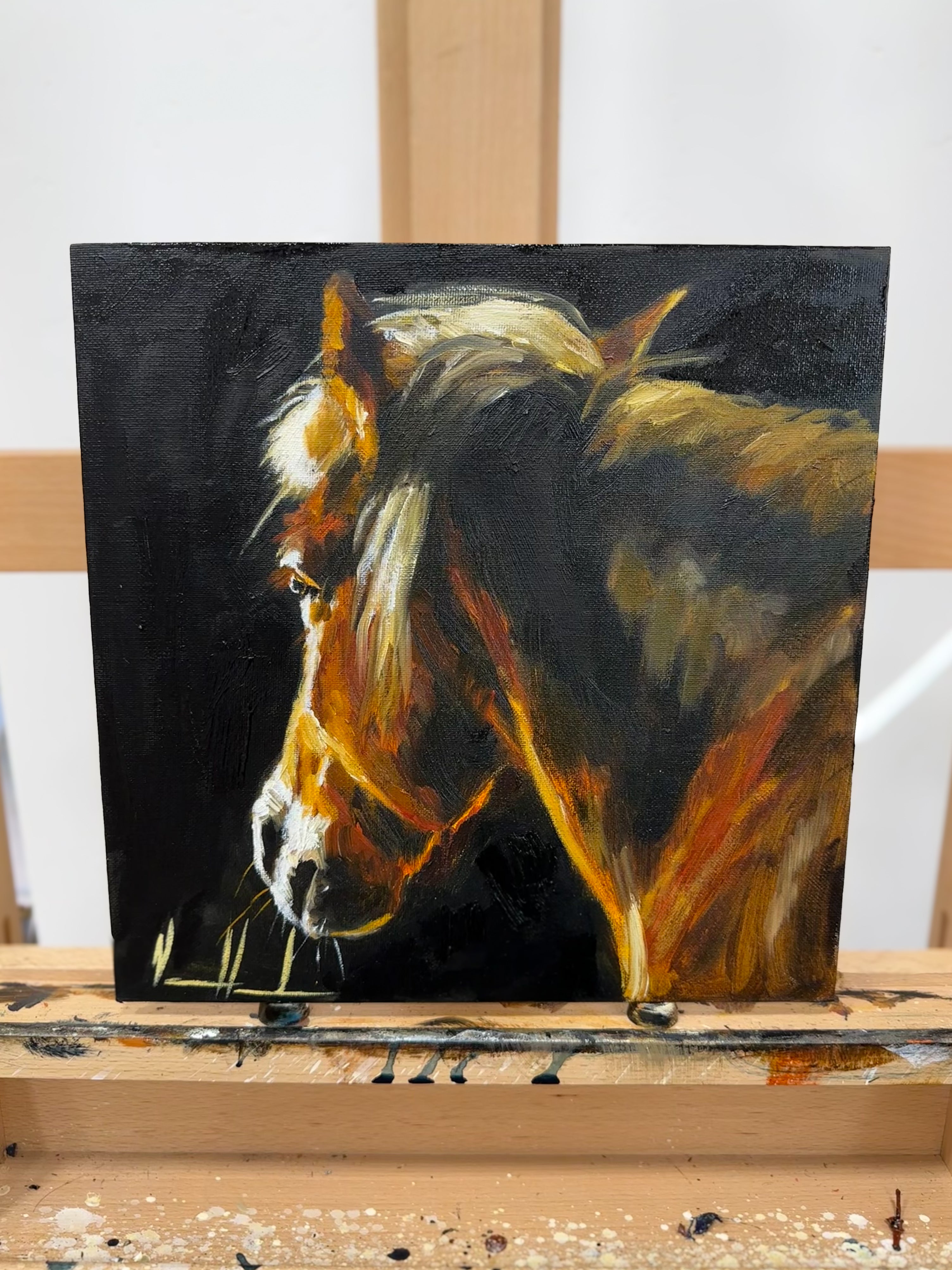 Strength Through the Shadows - 12”x12” Original Oil Painting Original Painting Vanessa Horabuena