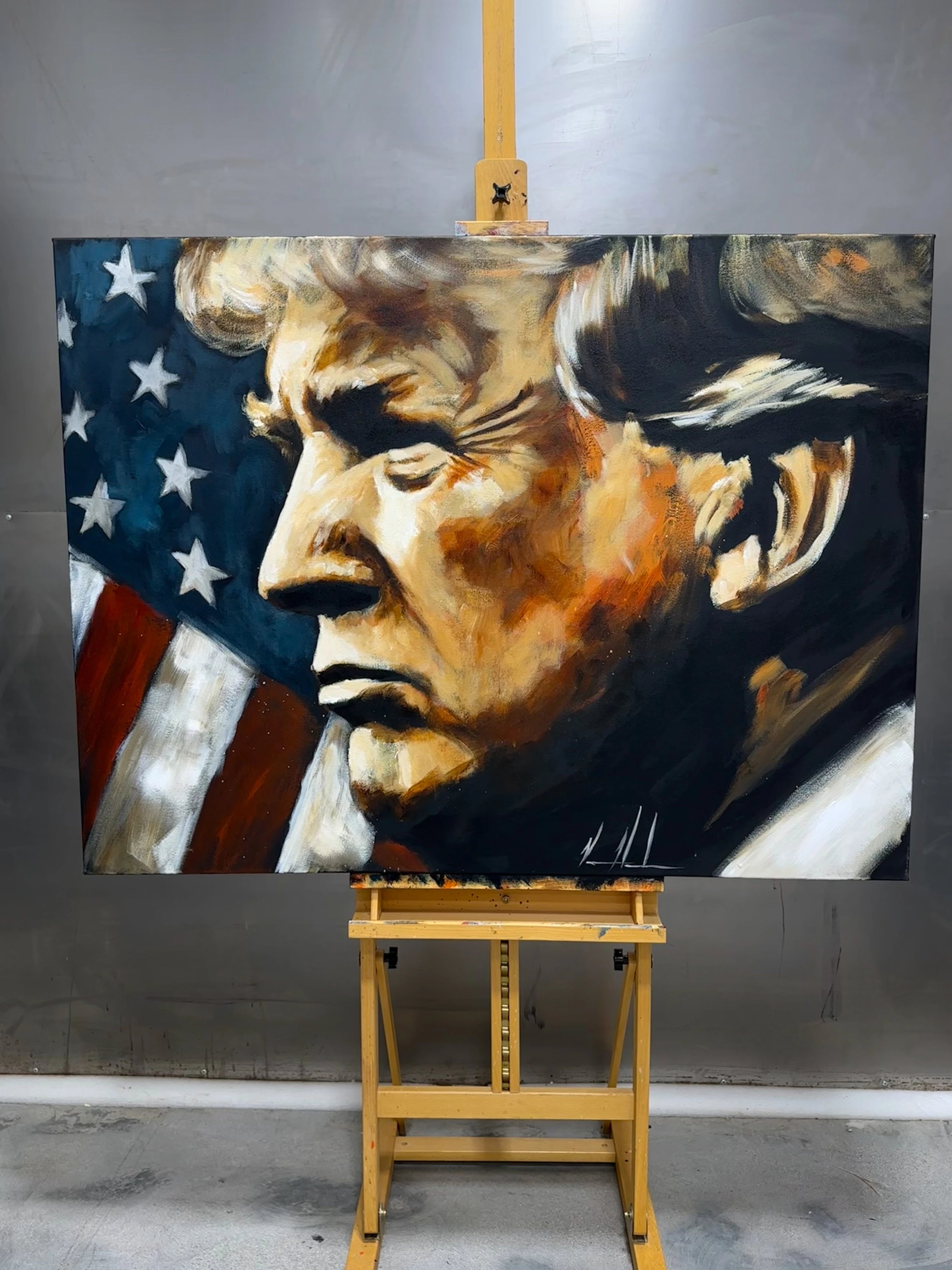 Donald Trump Portrait - The Fight for America - 36”x48” Original Acrylic Painting