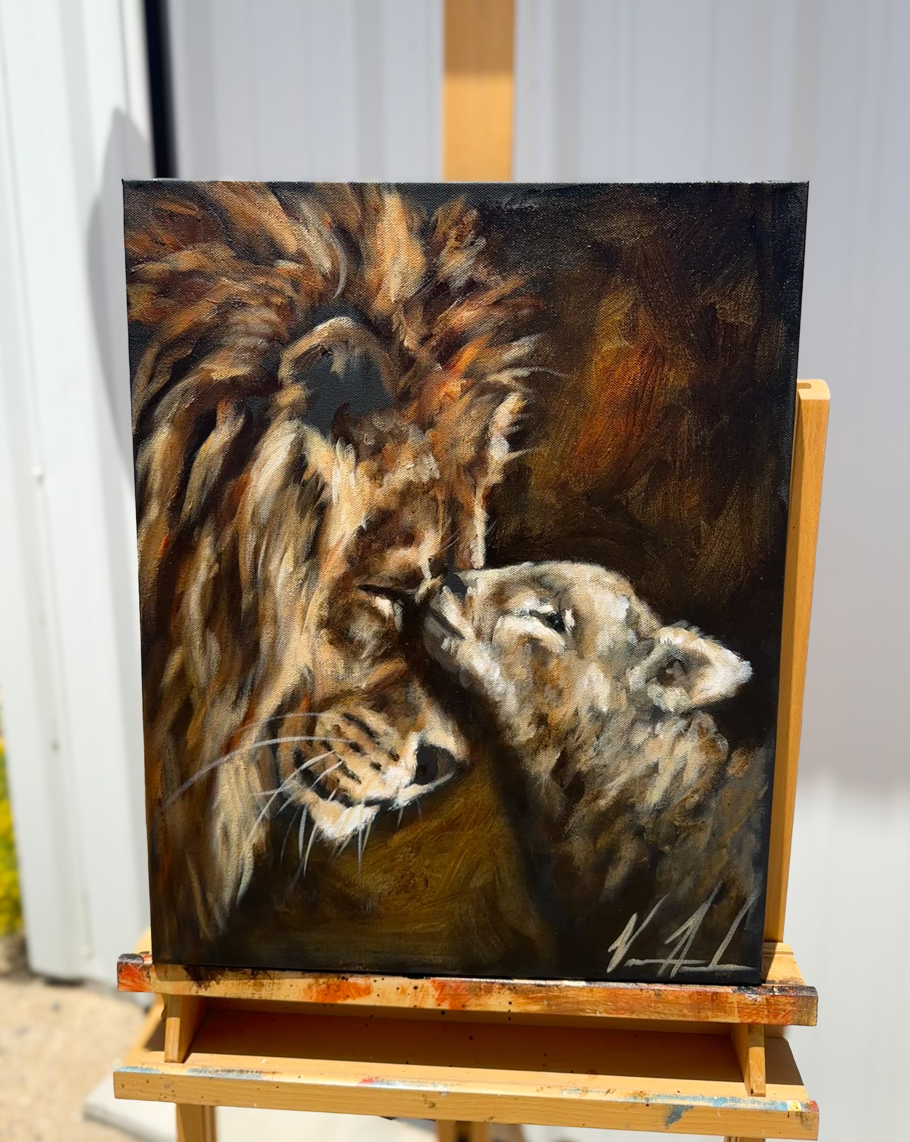 King & Shepherd - 16”x20” Original Acrylic Painting Original Painting Vanessa Horabuena