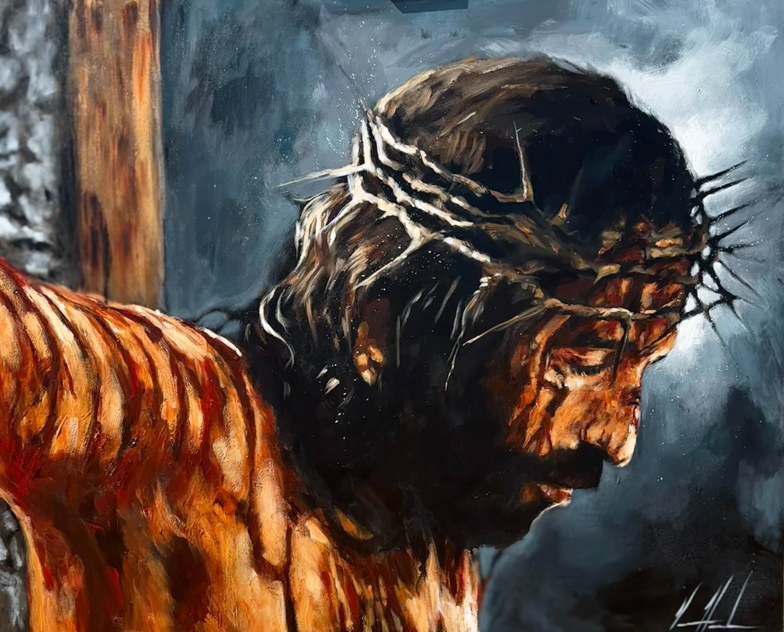 By His Wounds, We Are Healed - 48”x60” Original Acrylic Painting Original Painting Vanessa Horabuena