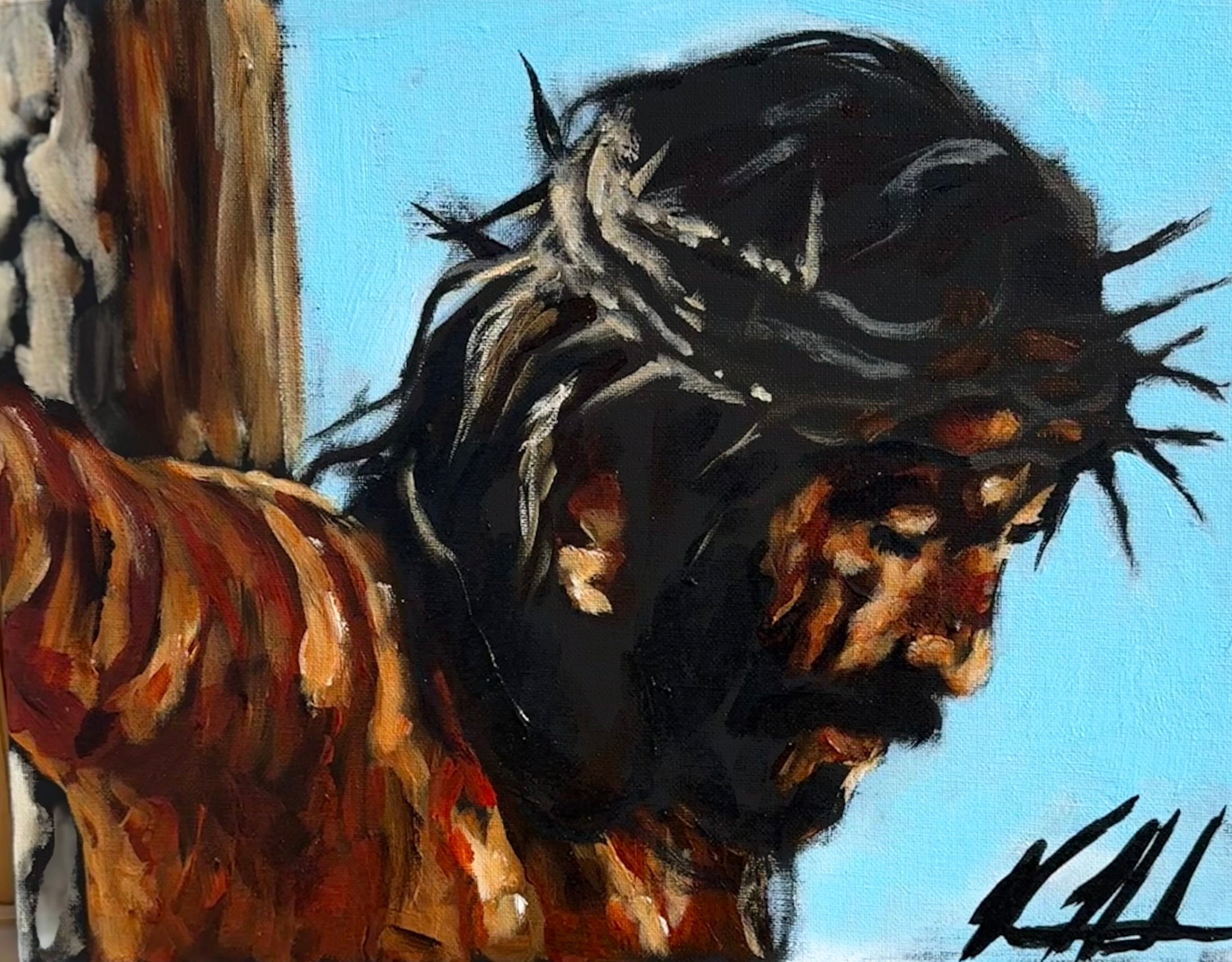 By His Wounds, We Are Healed - 11”x14” Original Acrylic Painting Original Painting Vanessa Horabuena