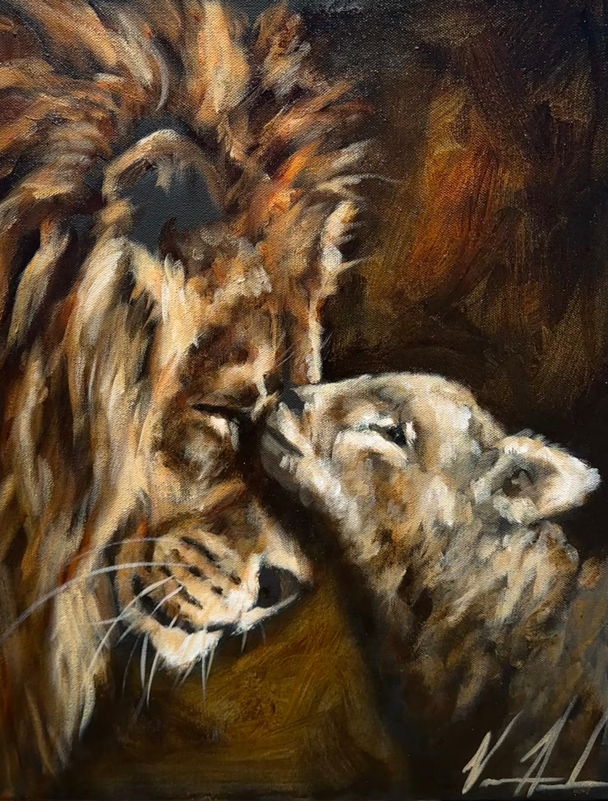 King & Shepherd - 16”x20” Original Acrylic Painting Original Painting Vanessa Horabuena