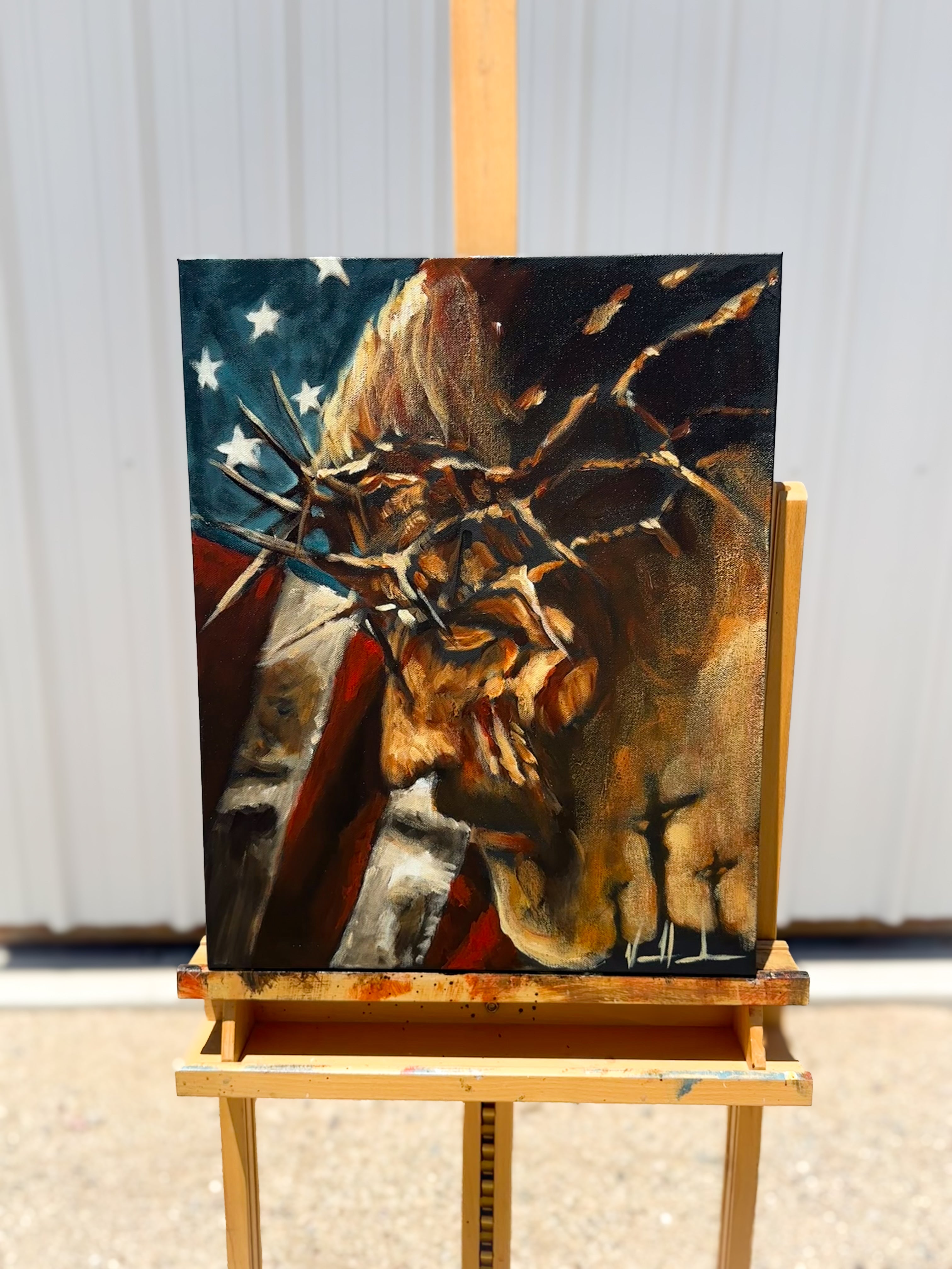 One Nation Under God - 16”x20” Original Acrylic Painting Original Painting Vanessa Horabuena