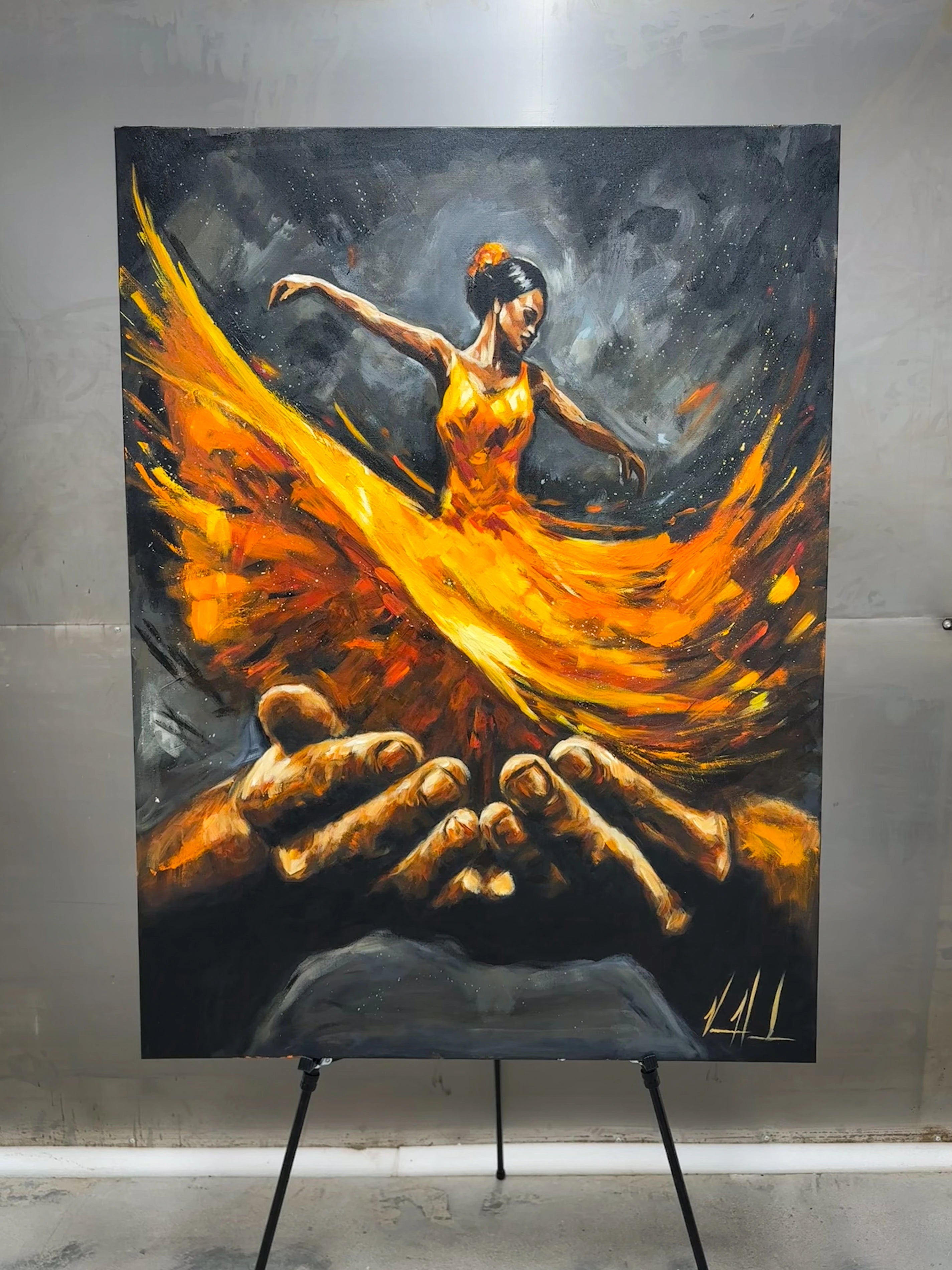 Endless Dance in the Father’s Hands - Holy Fire - 36”x48” Original Acrylic Painting th Original Painting Vanessa Horabuena