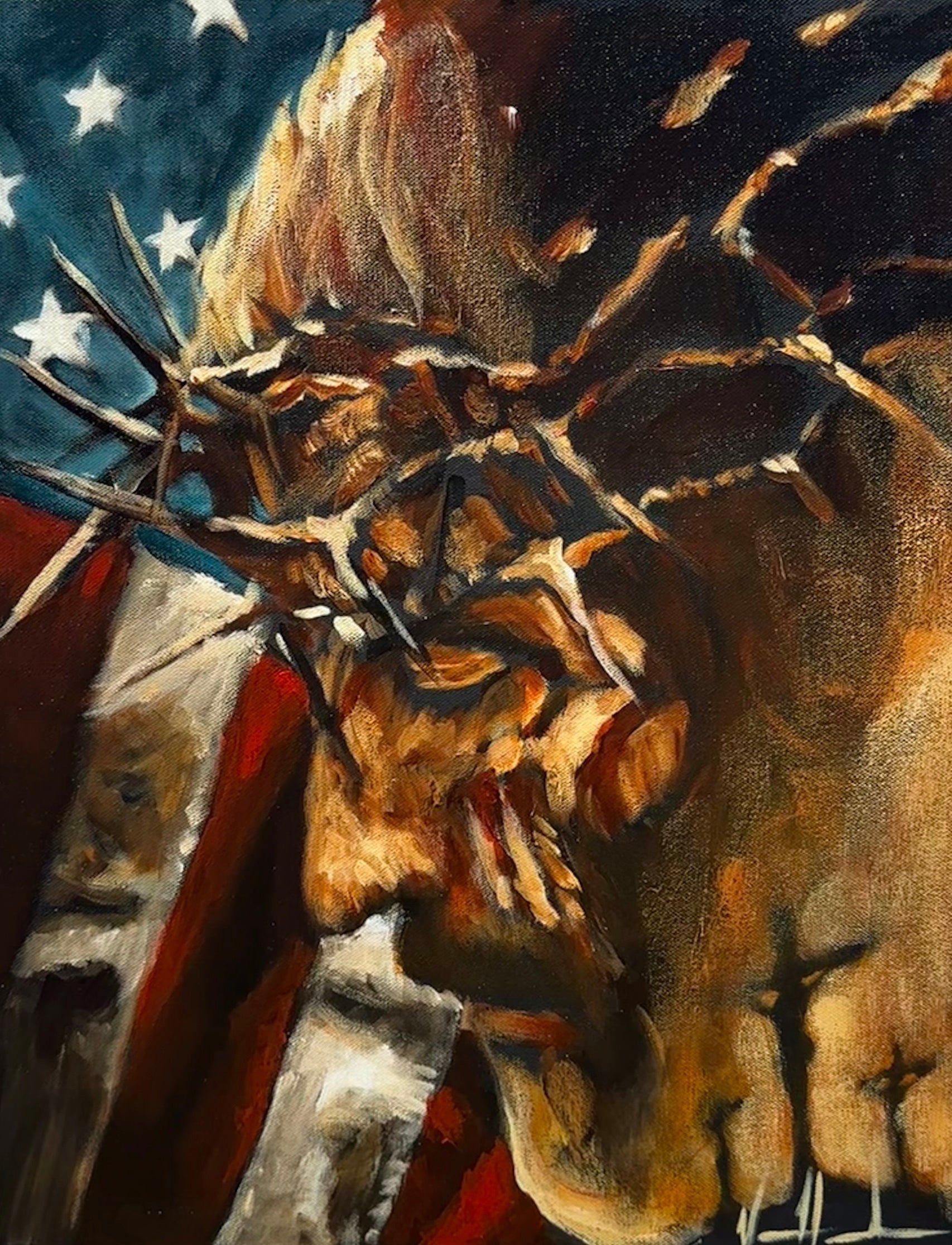 One Nation Under God - 16”x20” Original Acrylic Painting Original Painting Vanessa Horabuena