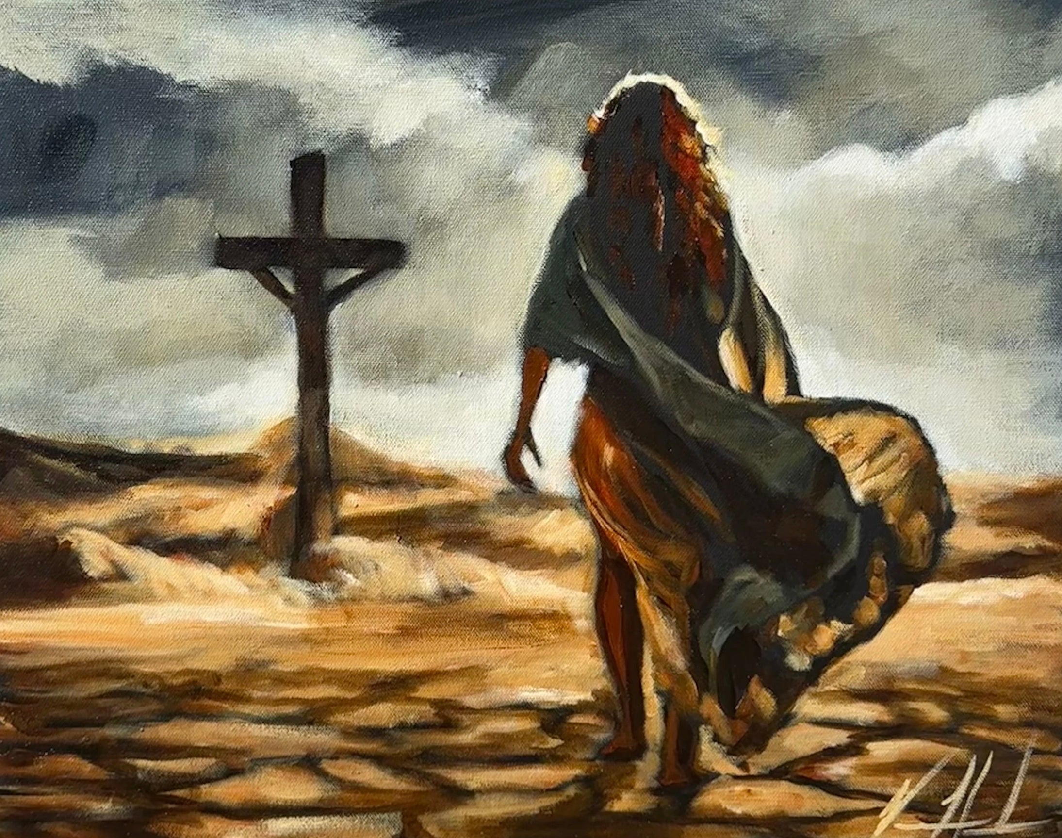Journey to the Cross - 16”x20” Original Acrylic Painting Original Painting Vanessa Horabuena