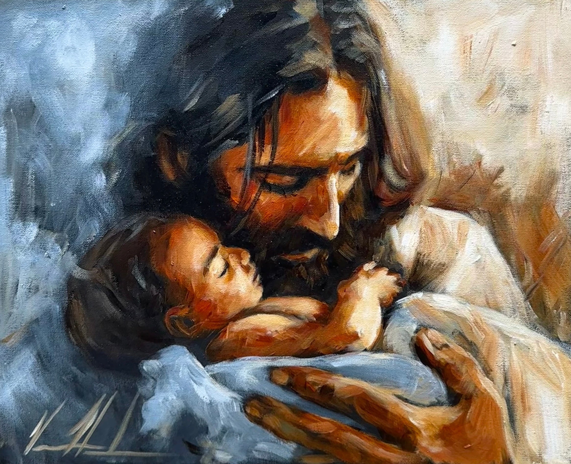 In the Arms of Love - 16”x20” Original Acrylic Painting Original Painting Vanessa Horabuena