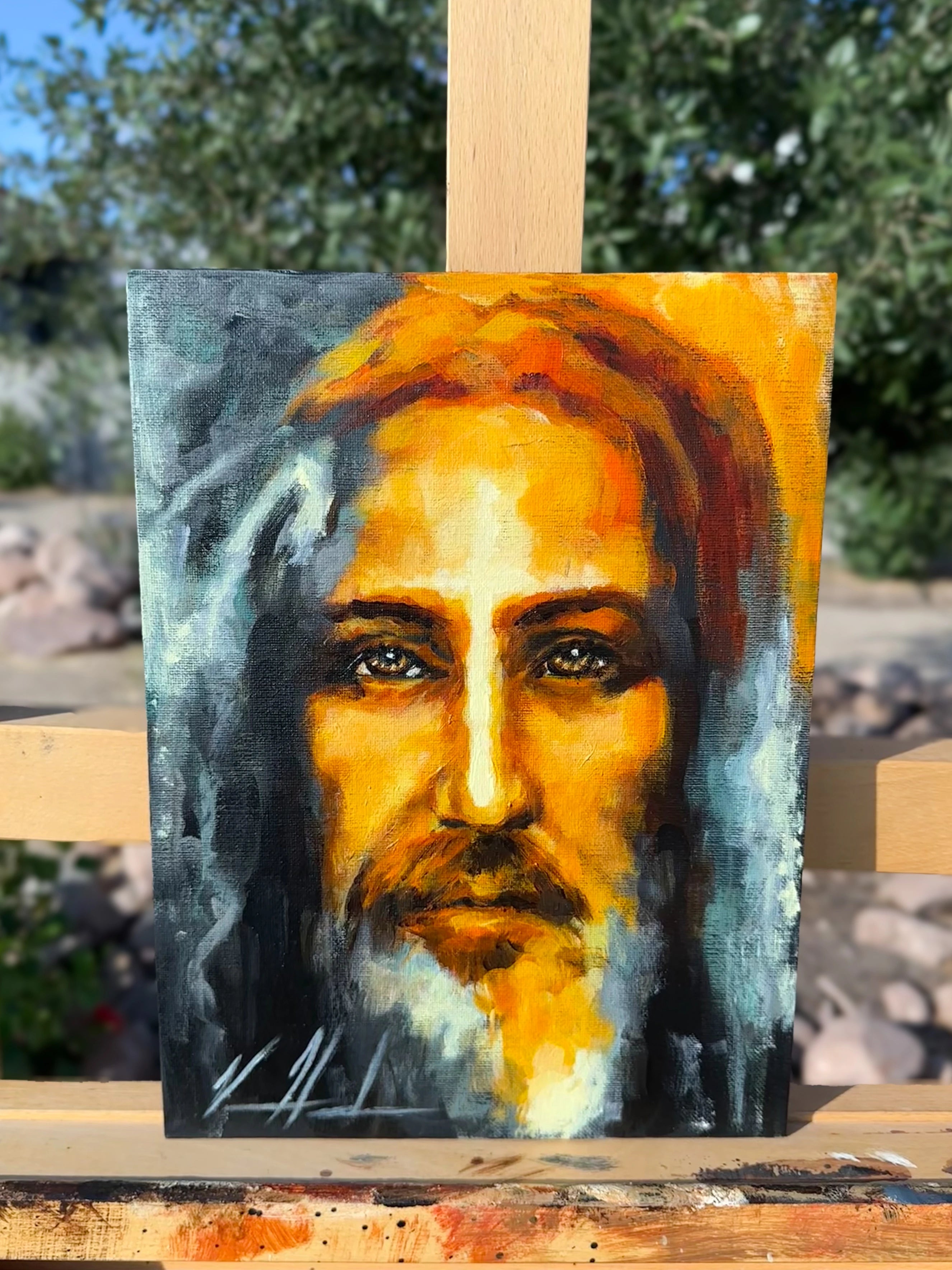 The Shroud of Turin - 9”x12” Original Acrylic Painting Original Painting Vanessa Horabuena