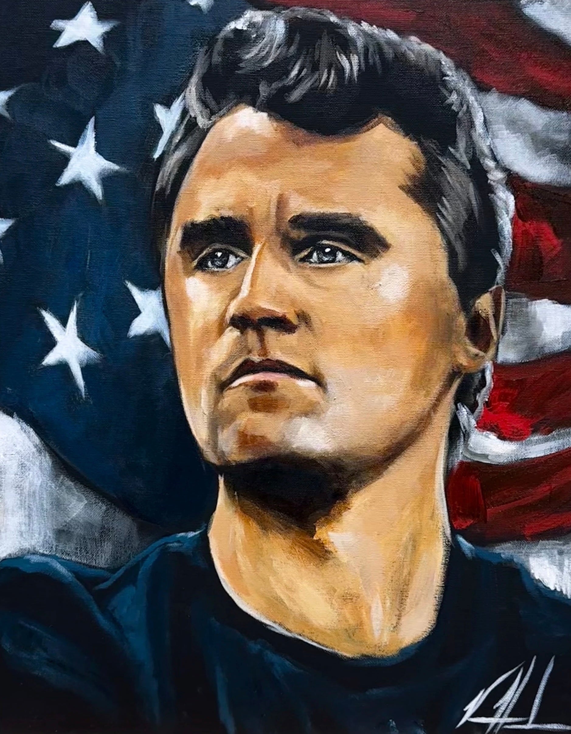 Charlie Kirk - The American Martyr - 16”x20” Original Acrylic Painting - Practice Painting #3