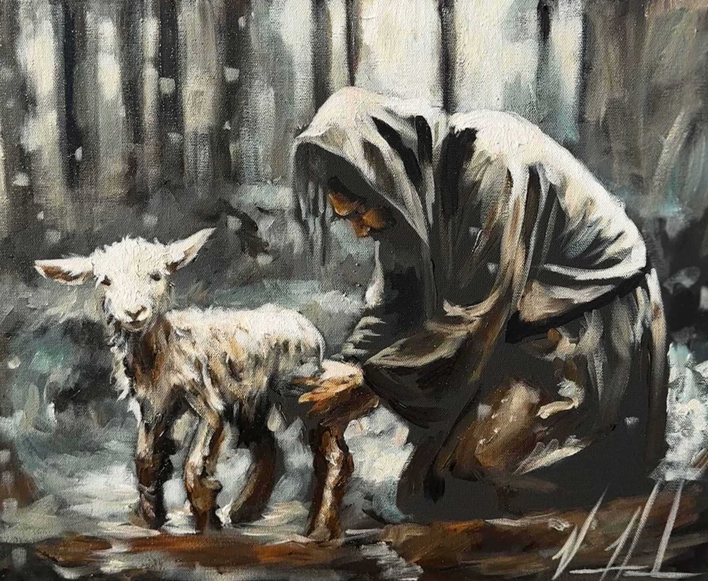 Washed By My Savior - 16”x20” Original Acrylic Painting Original Painting Vanessa Horabuena