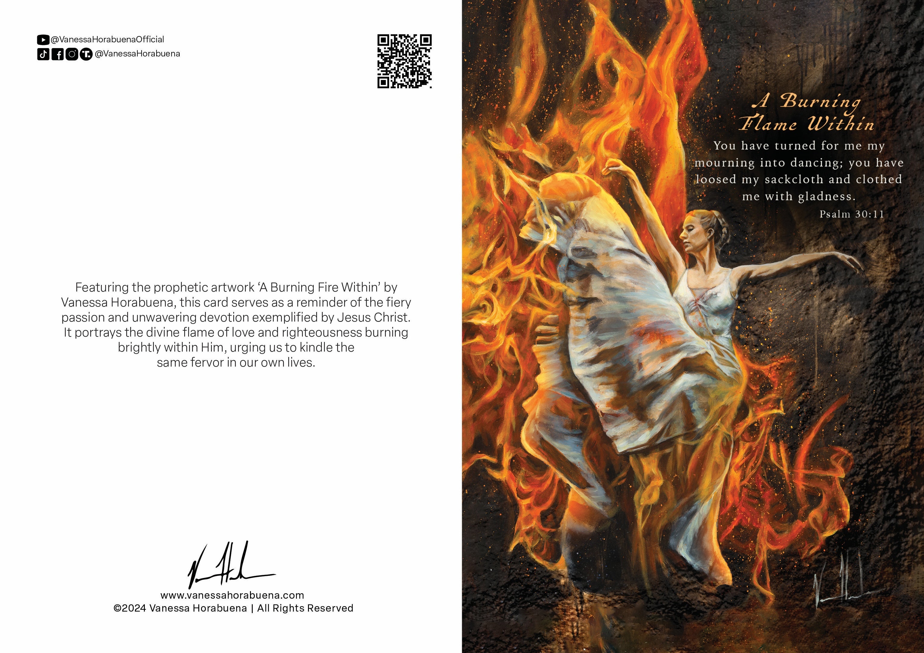 A Burning Flame Within Greeting Card Vanessa Horabuena