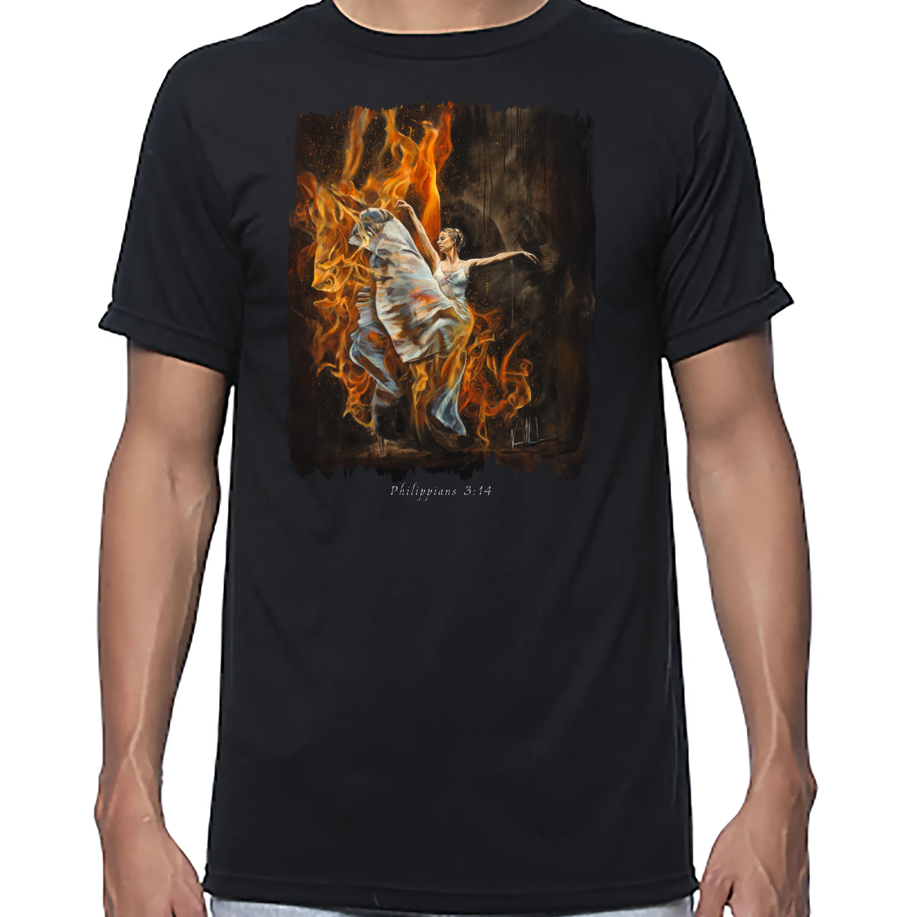 A Burning Flame Within - Unisex T (Organic Bamboo) Vanessa Horabuena Short Sleeve Eclipse (Black) XS
