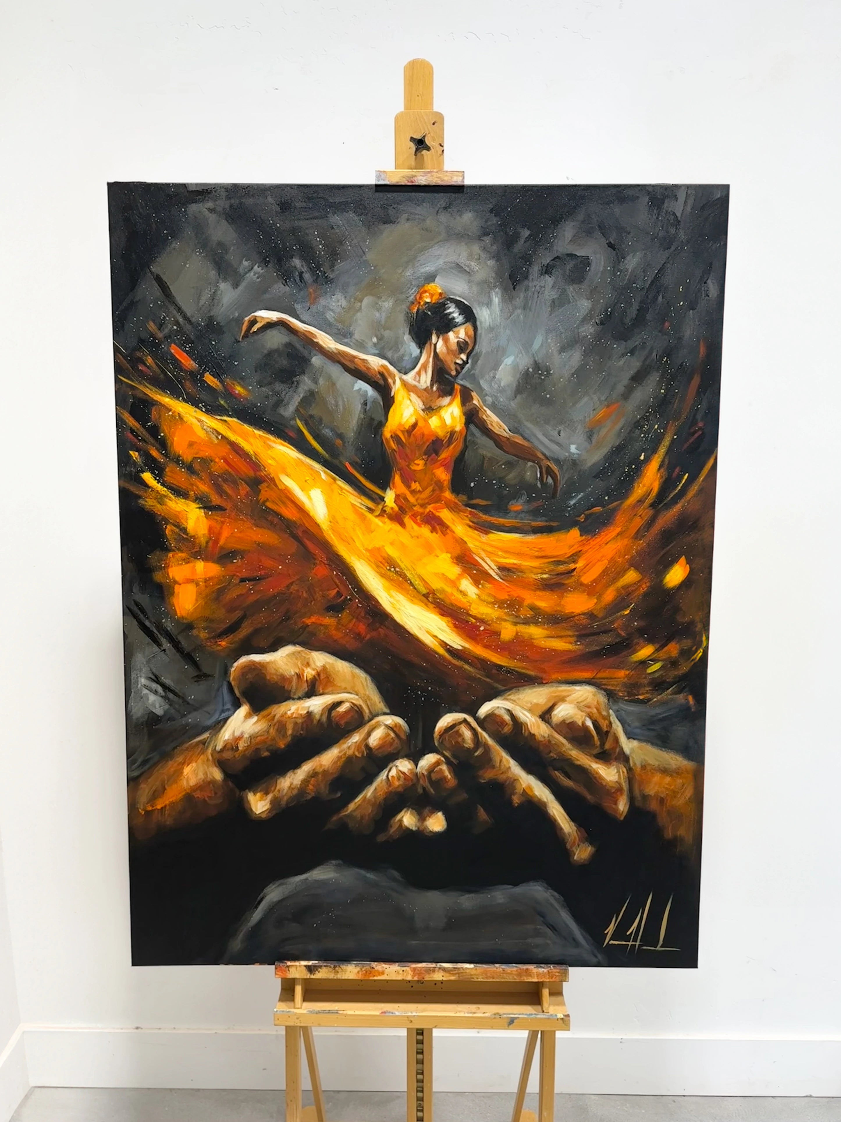 Endless Dance in the Father’s Hands - Holy Fire - 36”x48” Original Acrylic Painting th
