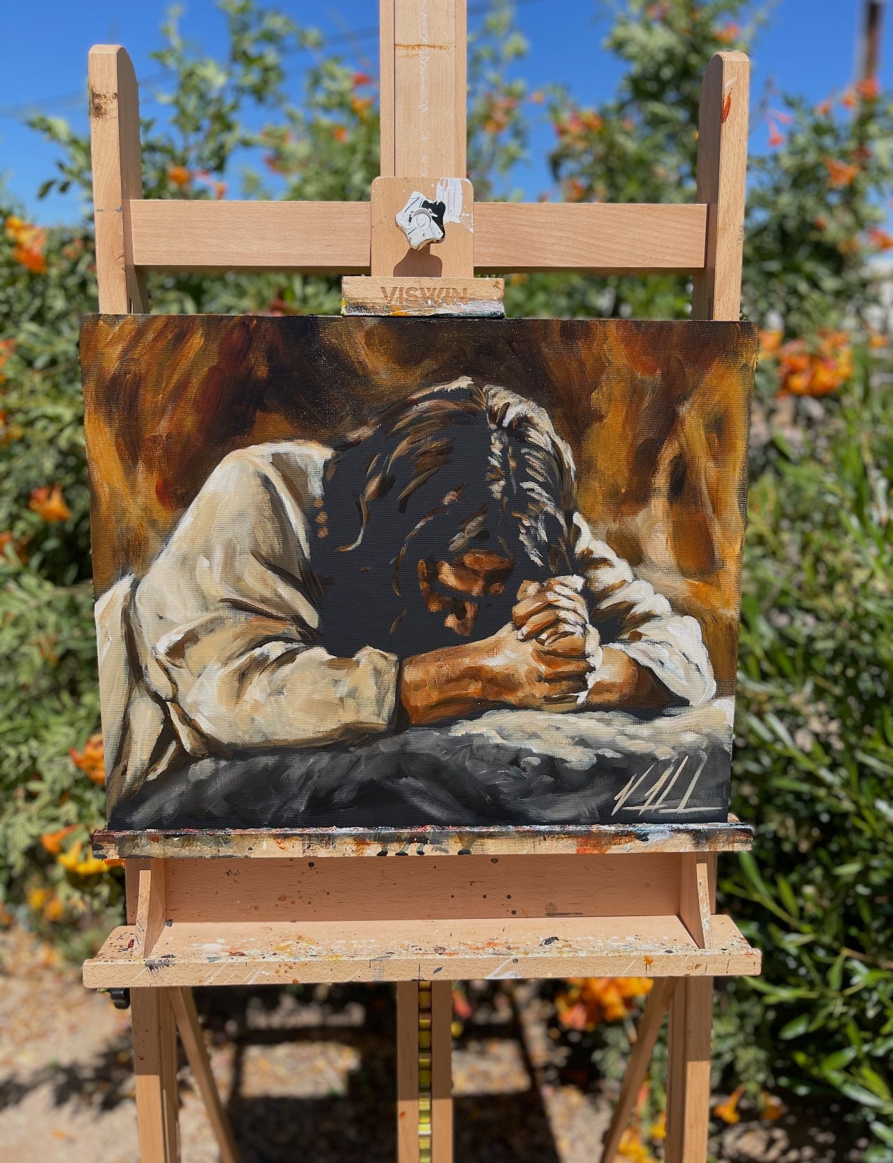 Thy Will Be Done - 16"X20" Original Acrylic Painting Original Painting Vanessa Horabuena