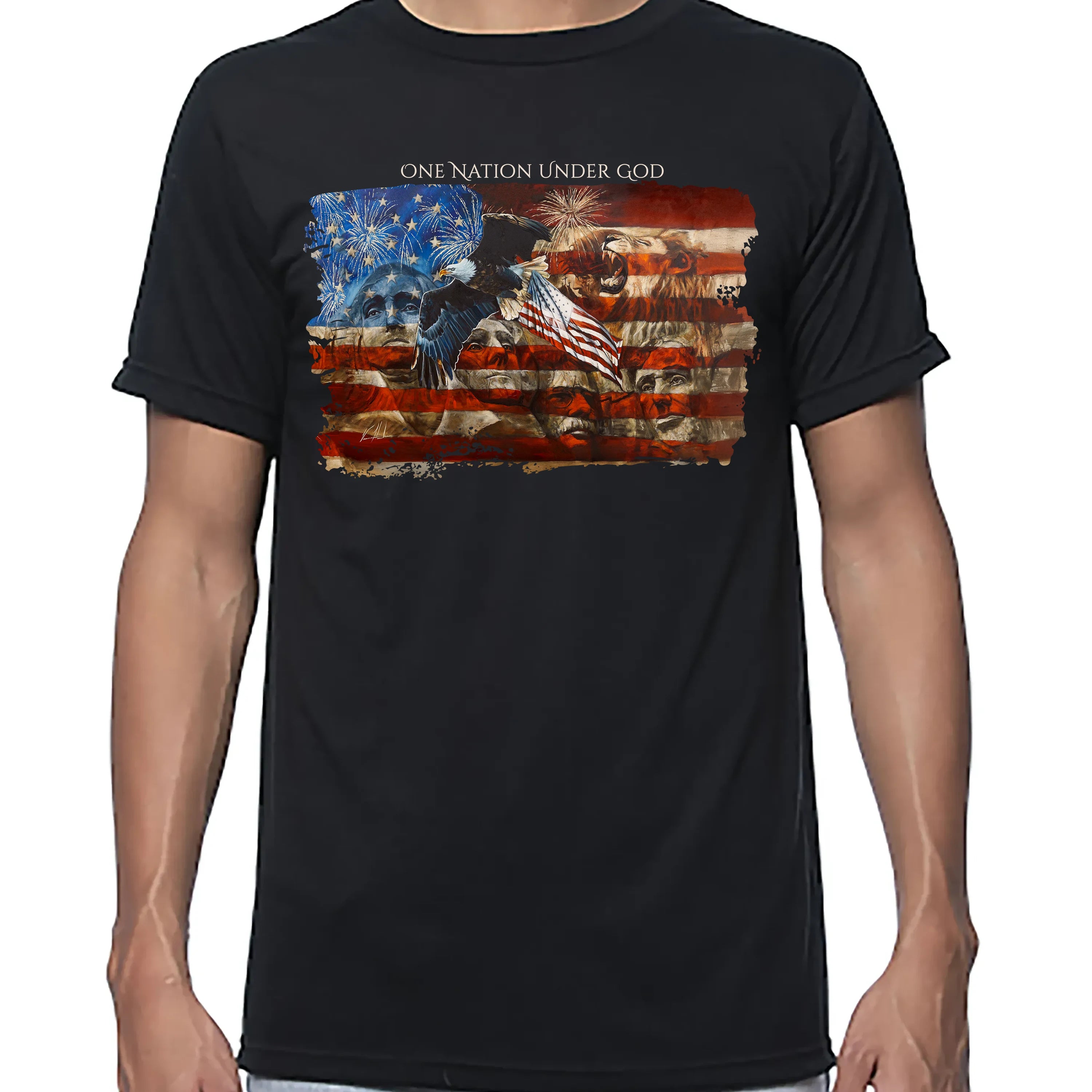 An American Tribute - 4th of July - Unisex T (Premium Organic Fabric) Vanessa Horabuena Bamboo Black Small