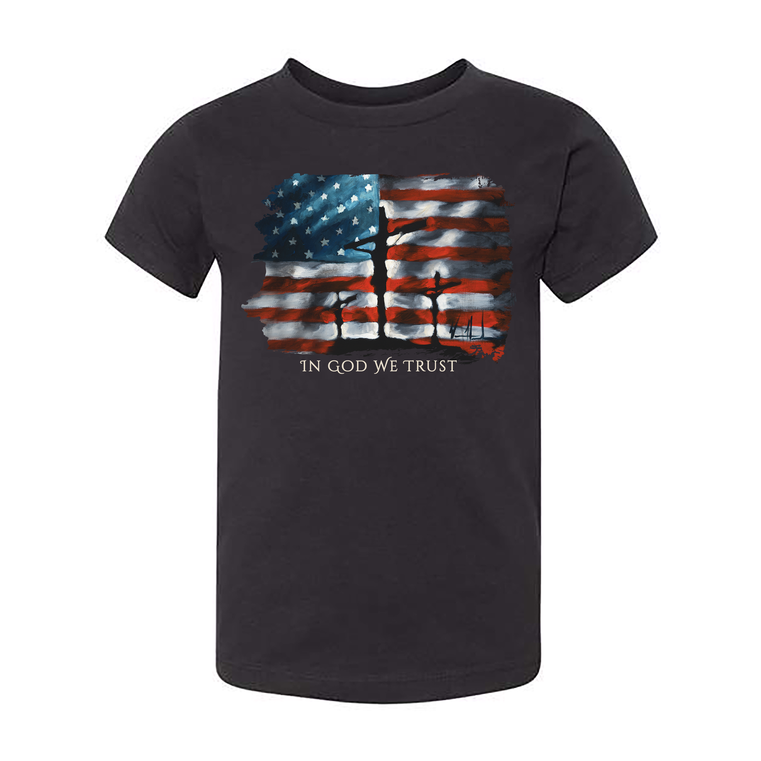 Kids T - In God We Trust -(Organic Cotton) (4th of July) Organic Cotton Vanessa Horabuena Kids Black 2T