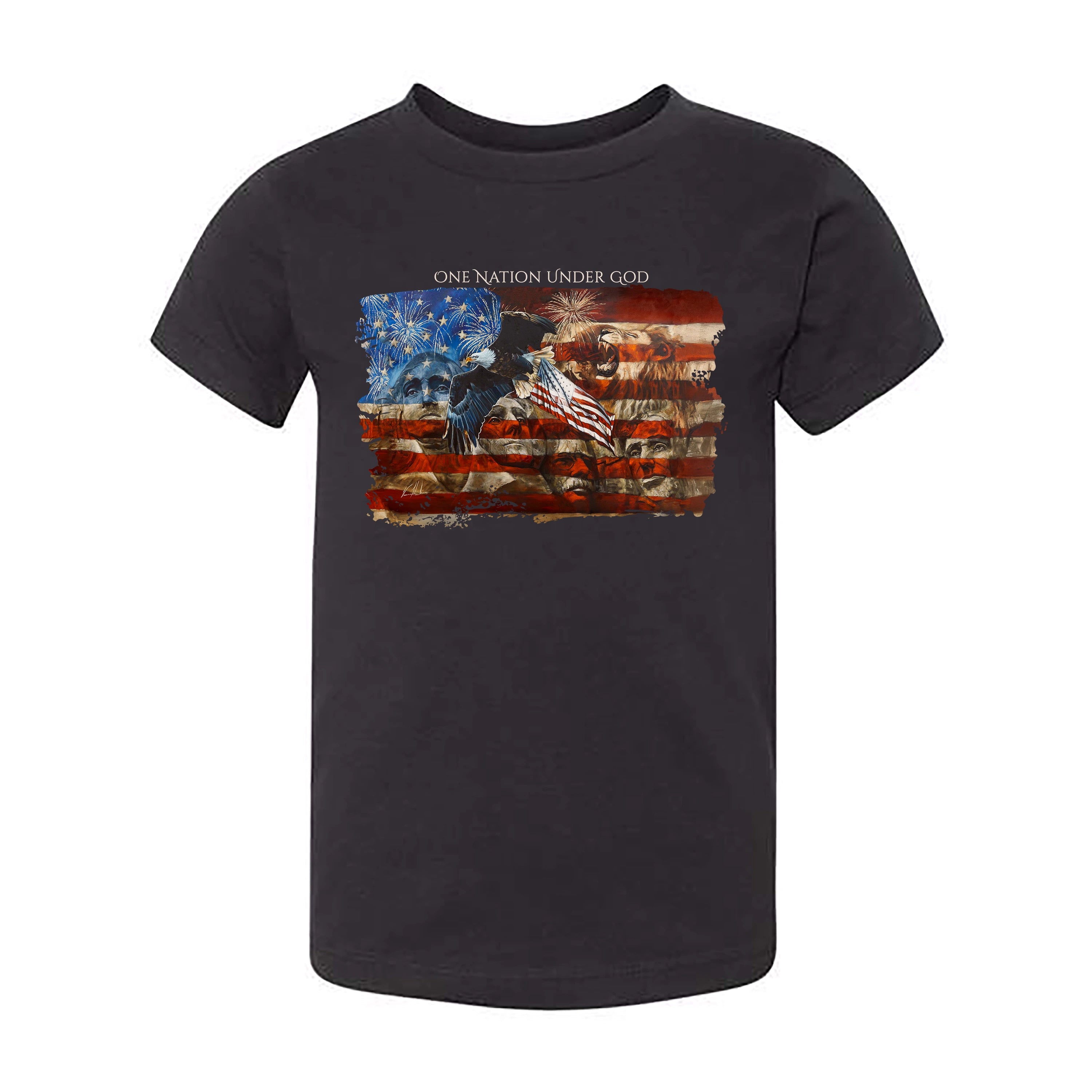 Kids T - An American Tribute - (Organic Cotton) - (4th of July) Organic Cotton Vanessa Horabuena Toddler Black 2T