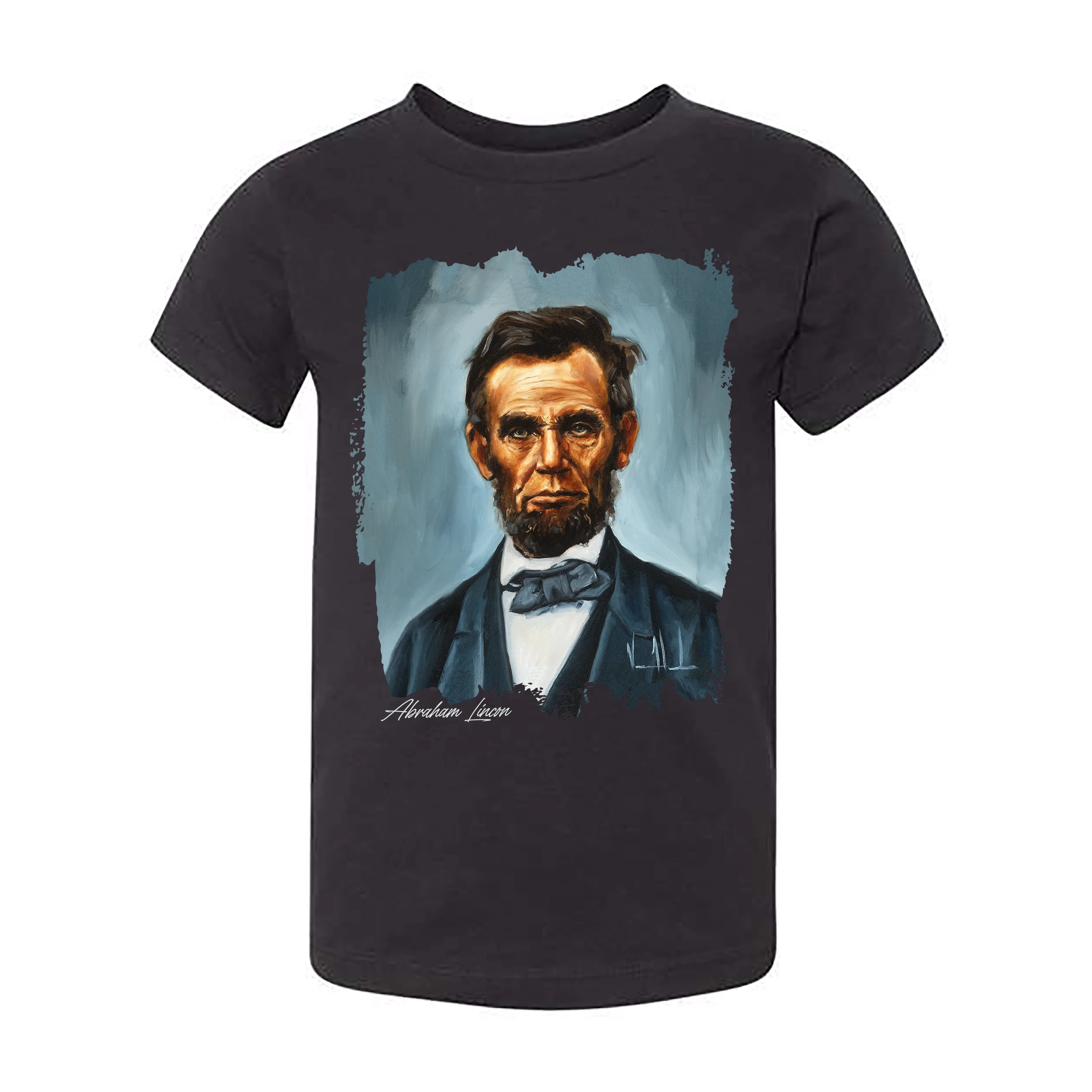 Kids T - Abraham Lincoln - 4th of July -(Organic Cotton) Organic Cotton Vanessa Horabuena Toddler Black 2T
