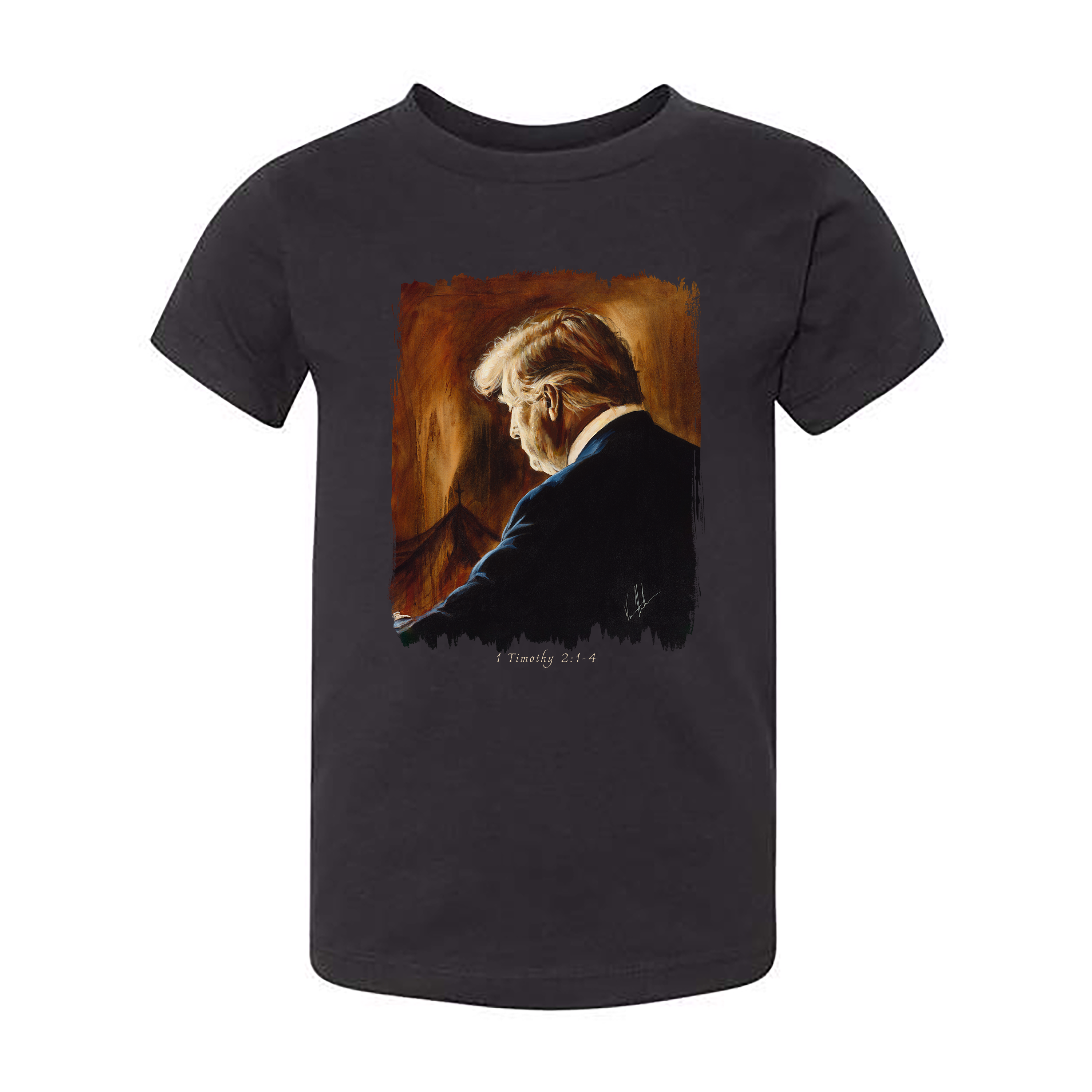 Kids T (Organic Cotton) - Prayers for Our President (For Such a Time as This) Organic Cotton Vanessa Horabuena Toddler Black 2T