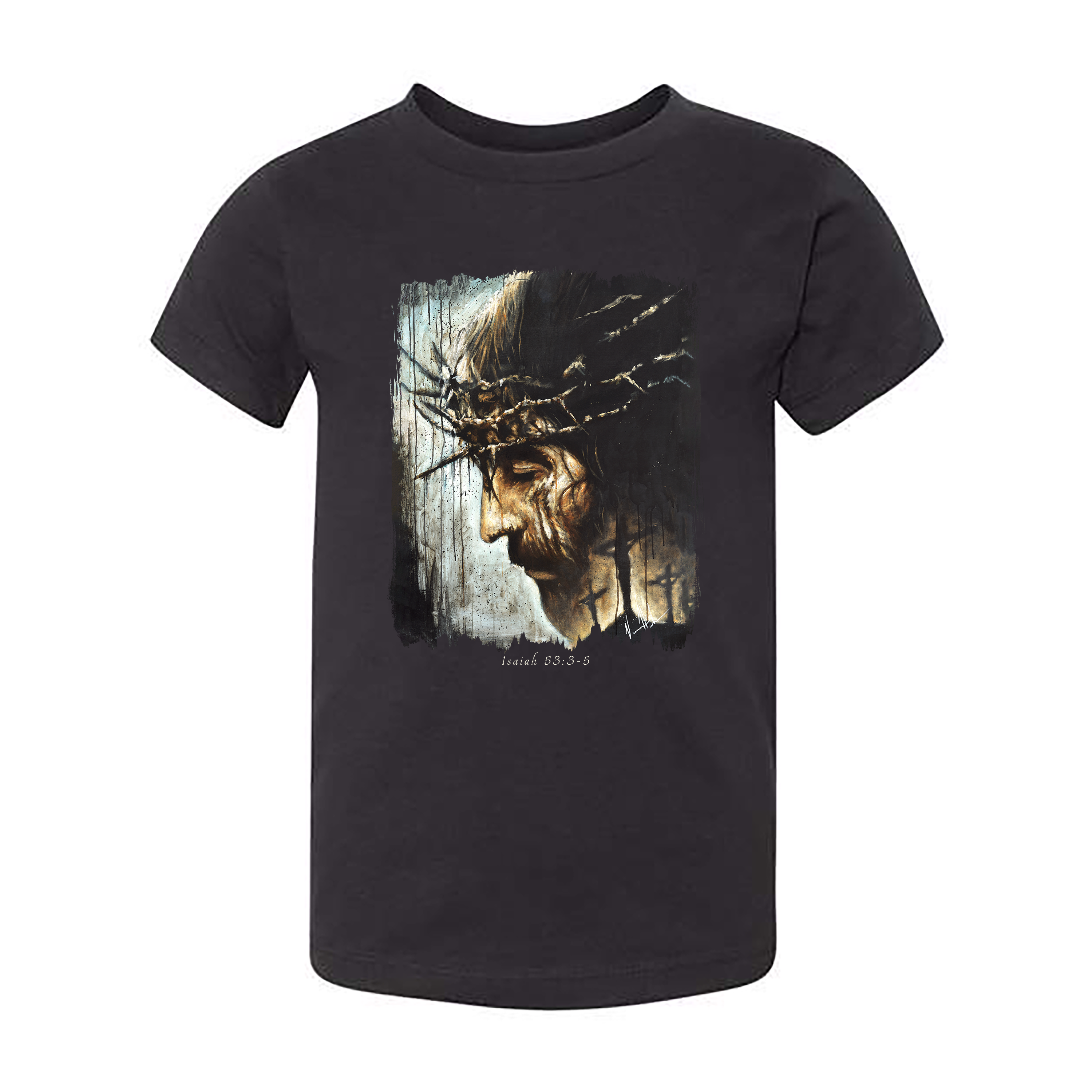 Kids T - Redeemer's Love With Crosses -(Organic Cotton) Organic Cotton Vanessa Horabuena Toddler Black 2T
