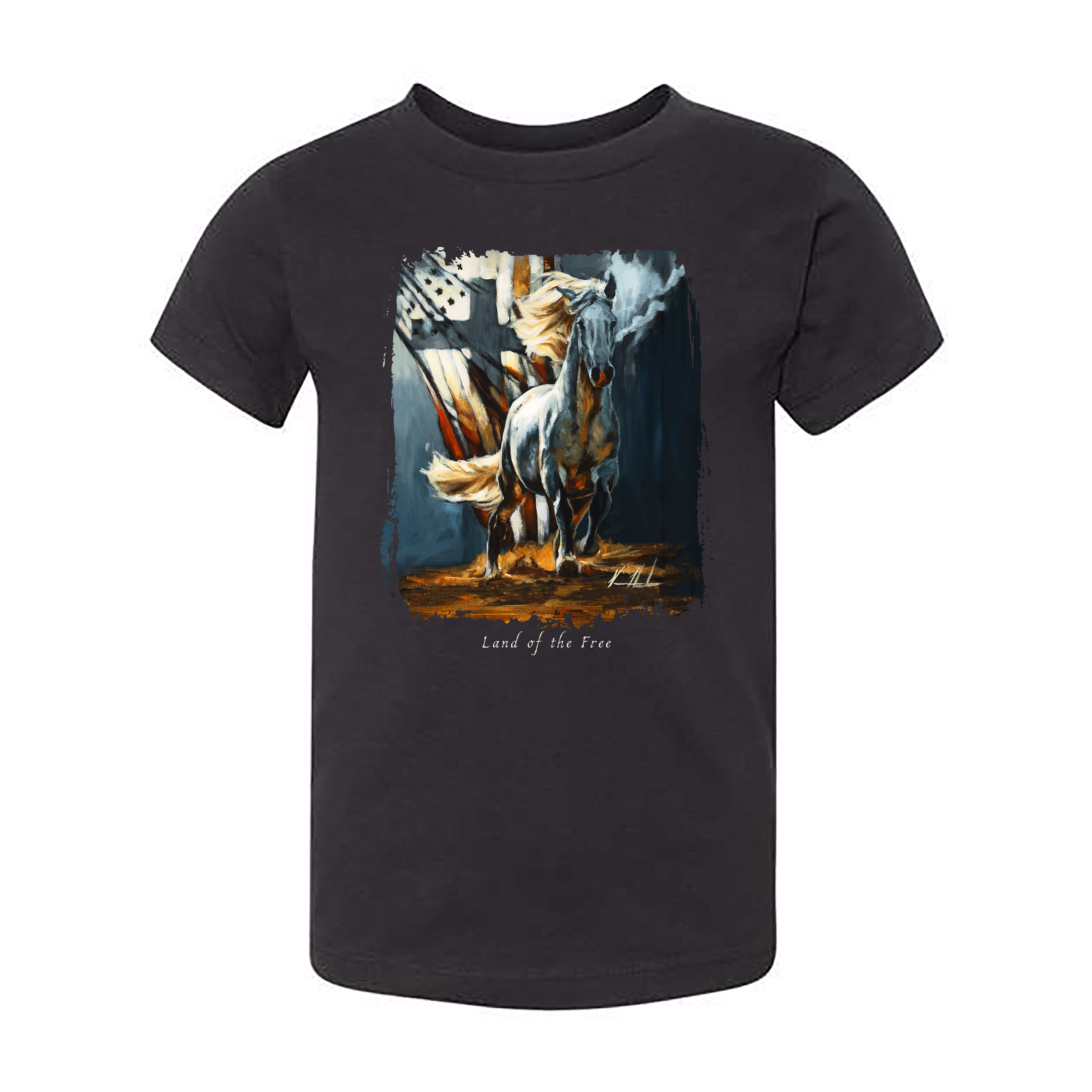 Kids T - Land of the Free - (Organic Cotton) - 4th of July Organic Cotton Vanessa Horabuena Kids Black 2T