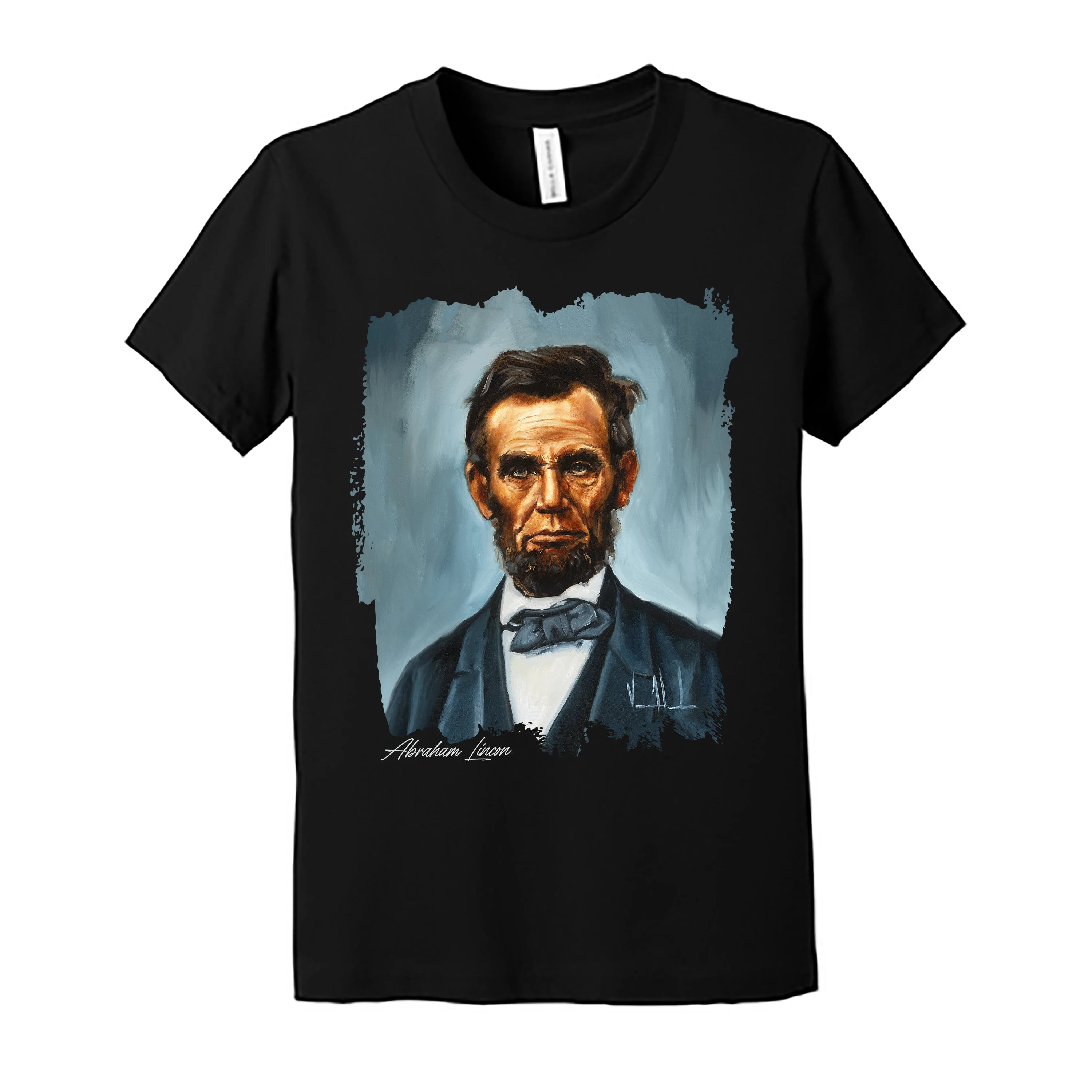 Kids T - Abraham Lincoln - 4th of July -(Organic Cotton) Organic Cotton Vanessa Horabuena Kids Black Small
