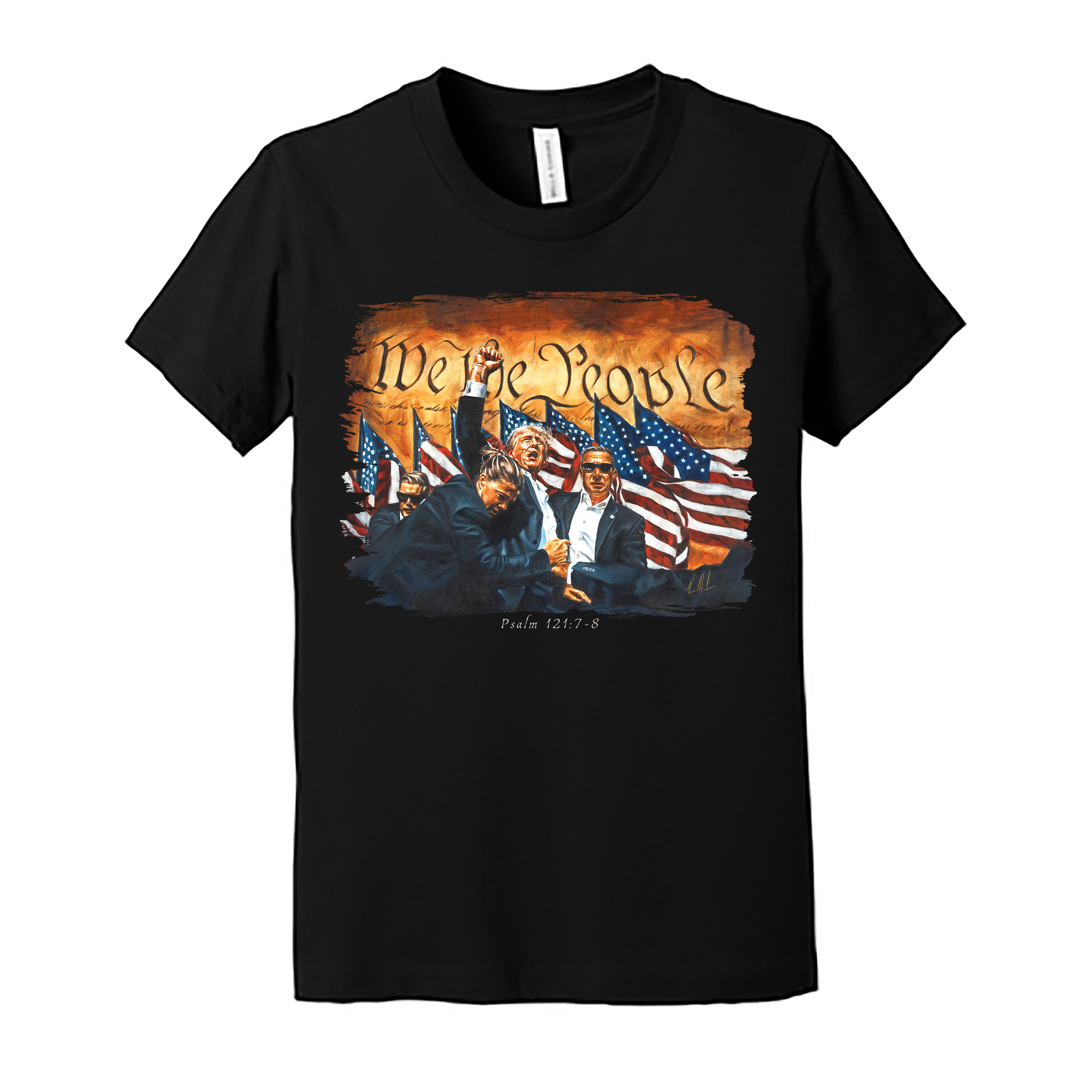 Kids T (Organic Cotton) - Fight For America Organic Cotton Vanessa Horabuena Youth Black Small