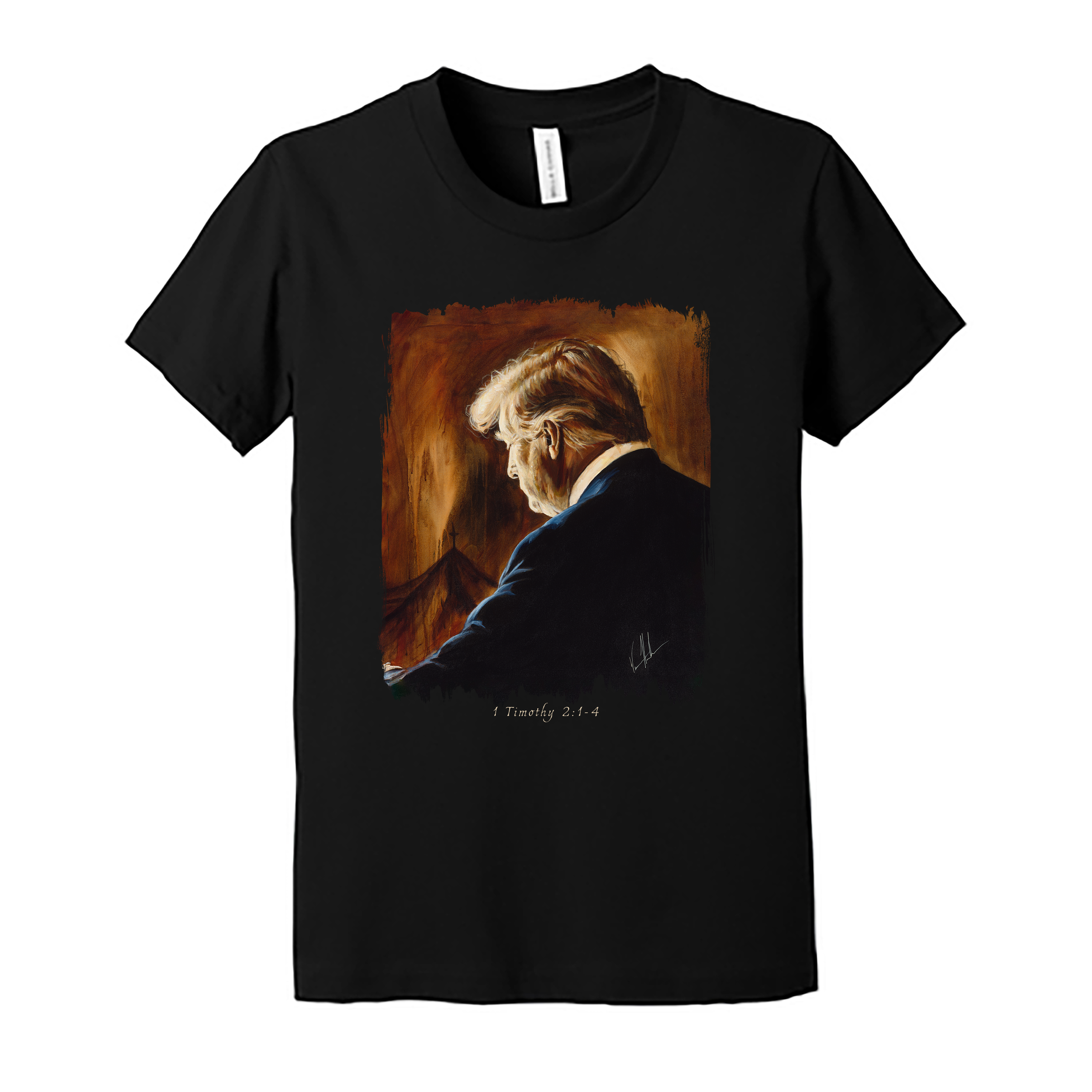 Kids T (Organic Cotton) - Prayers for Our President (For Such a Time as This) Organic Cotton Vanessa Horabuena Youth Black Small