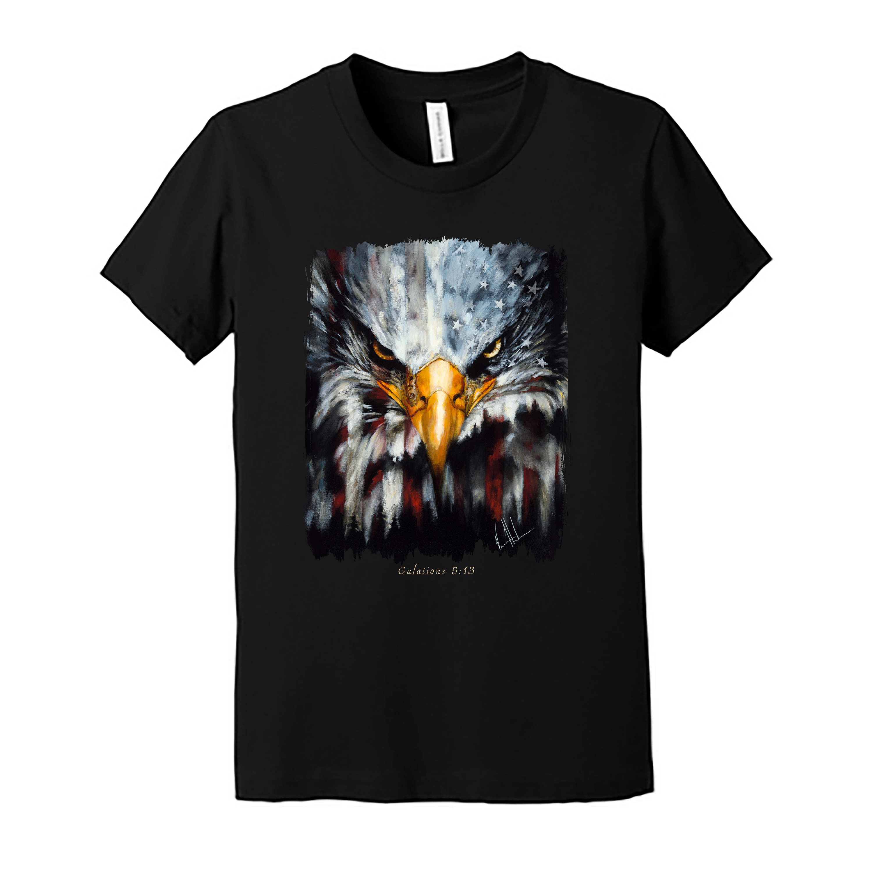 Kids T - Stripes of Freedom - (Organic Cotton) Organic Cotton Vanessa Horabuena Youth Black Small