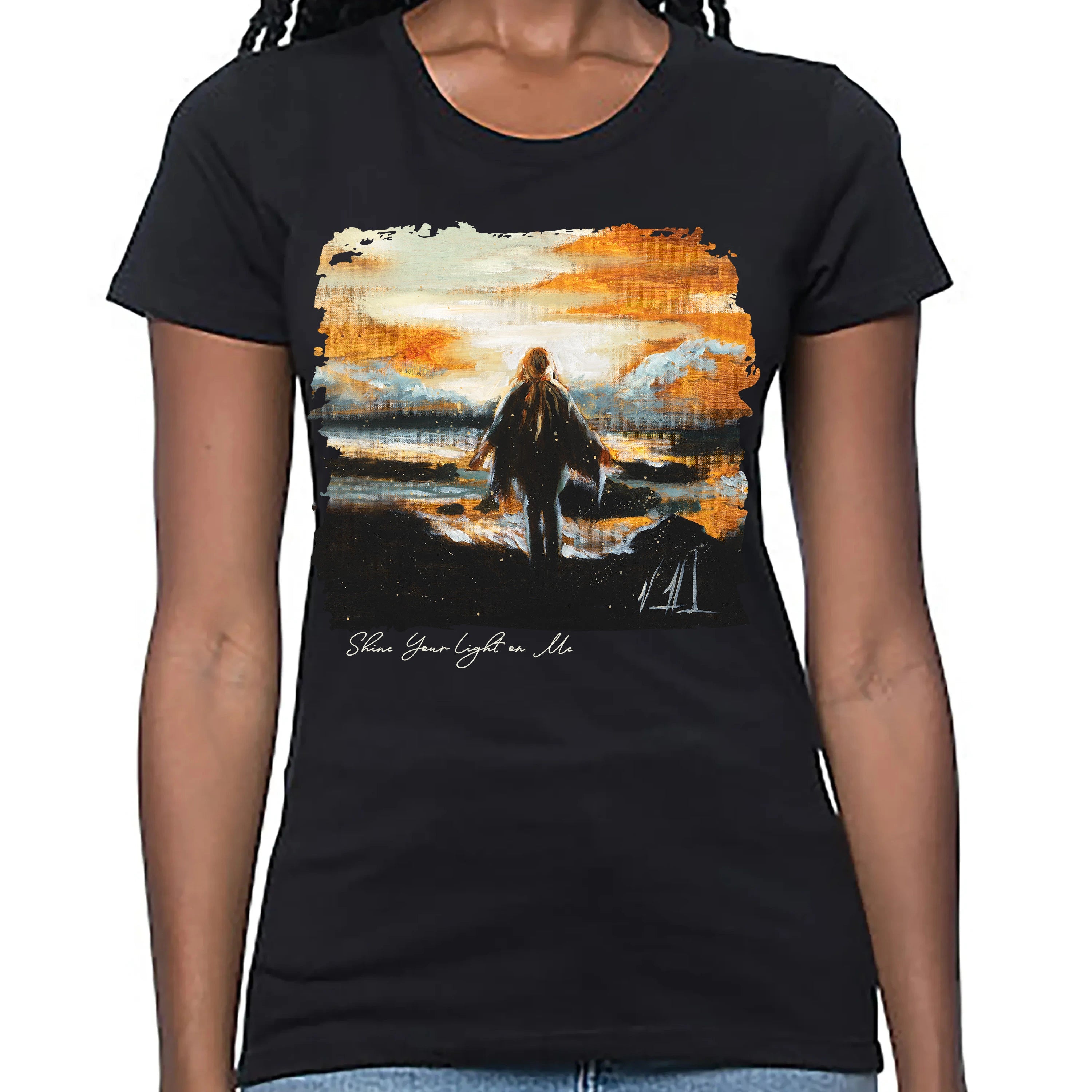Women's T (Organic Bamboo) - Shine Your Light on Me Organic Bamboo Vanessa Horabuena Black XS