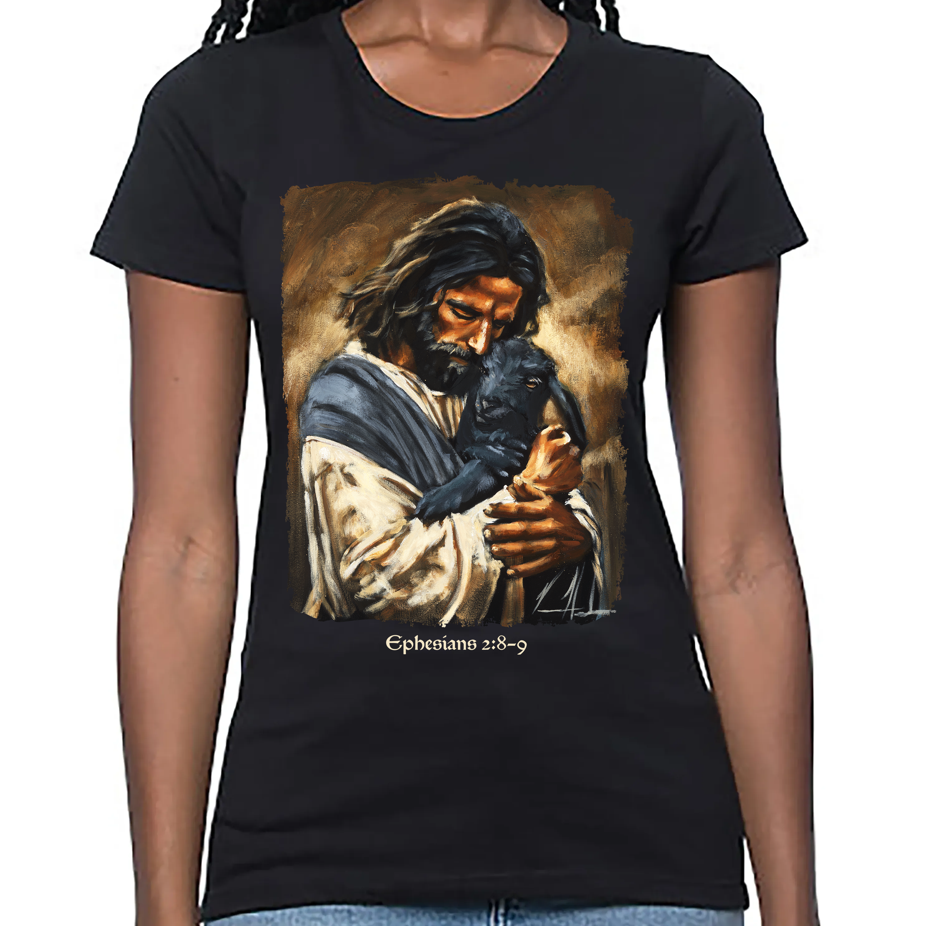Women's T (Organic Bamboo) - Saved By Grace Organic Bamboo Vanessa Horabuena Black XS