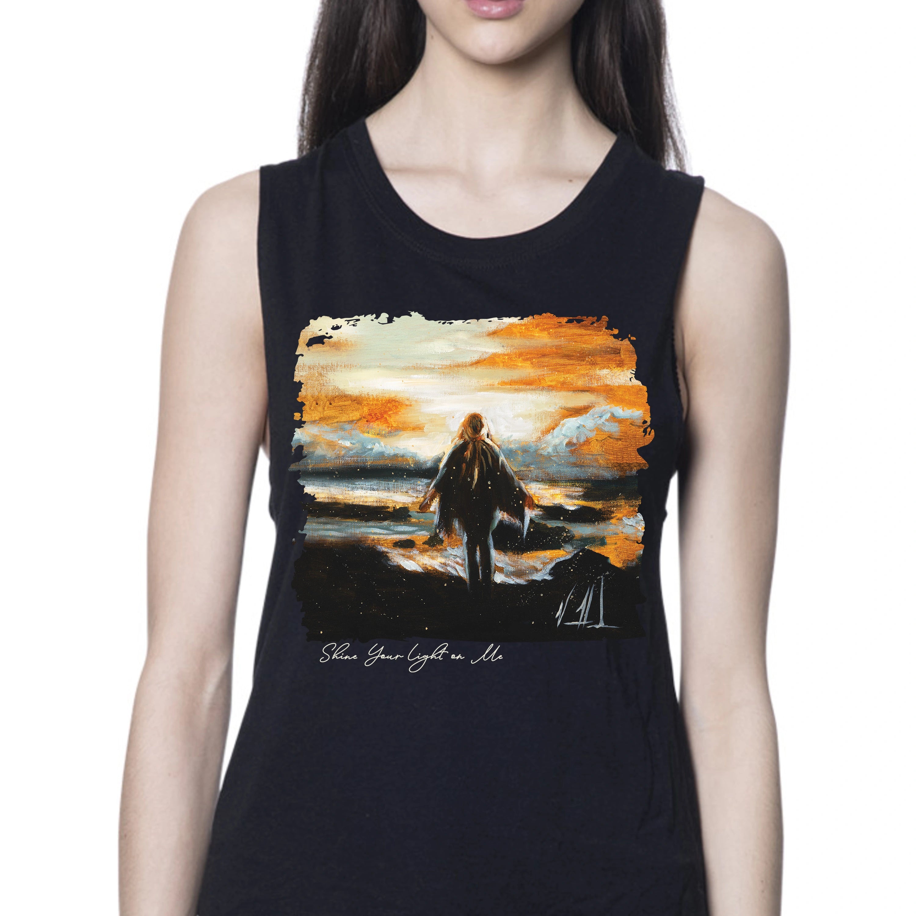 Shine Your Light on Me - Women's Tank Top (Organic Bamboo) Organic Bamboo Vanessa Horabuena Black XS