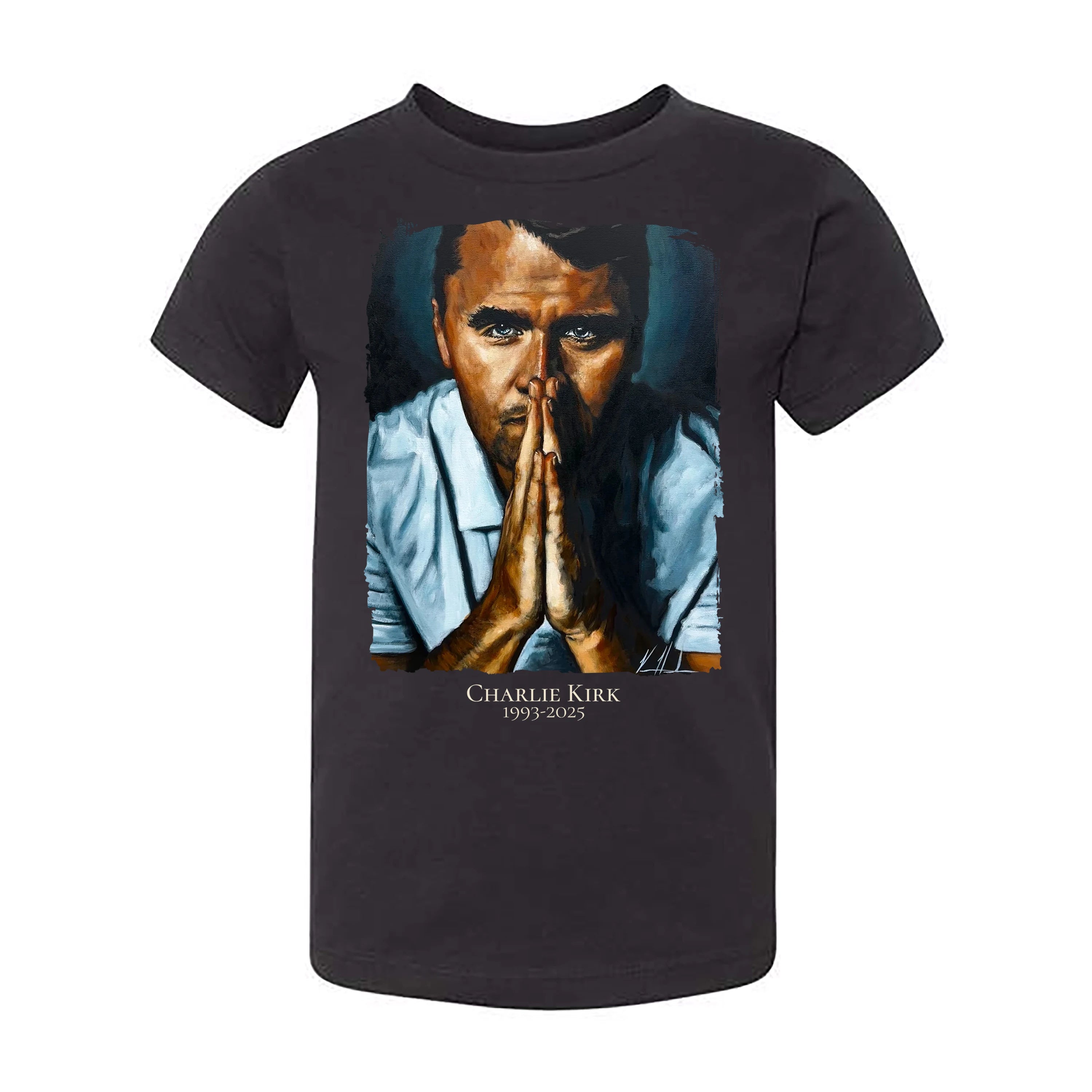 (PRE-ORDER) Kids T (Organic Cotton) - Charlie Kirk - A Hero's Tribute Organic Cotton Vanessa Horabuena Toddler Black 2T