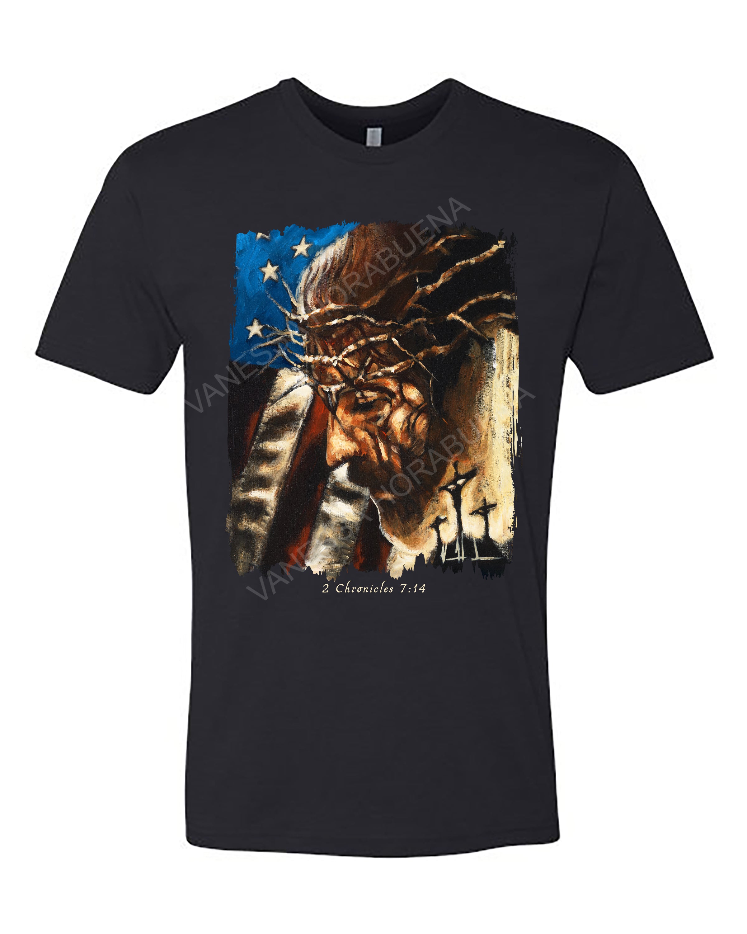 One Nation Under God - Unisex T-Shirt Vanessa Horabuena Short Sleeve Black Small
