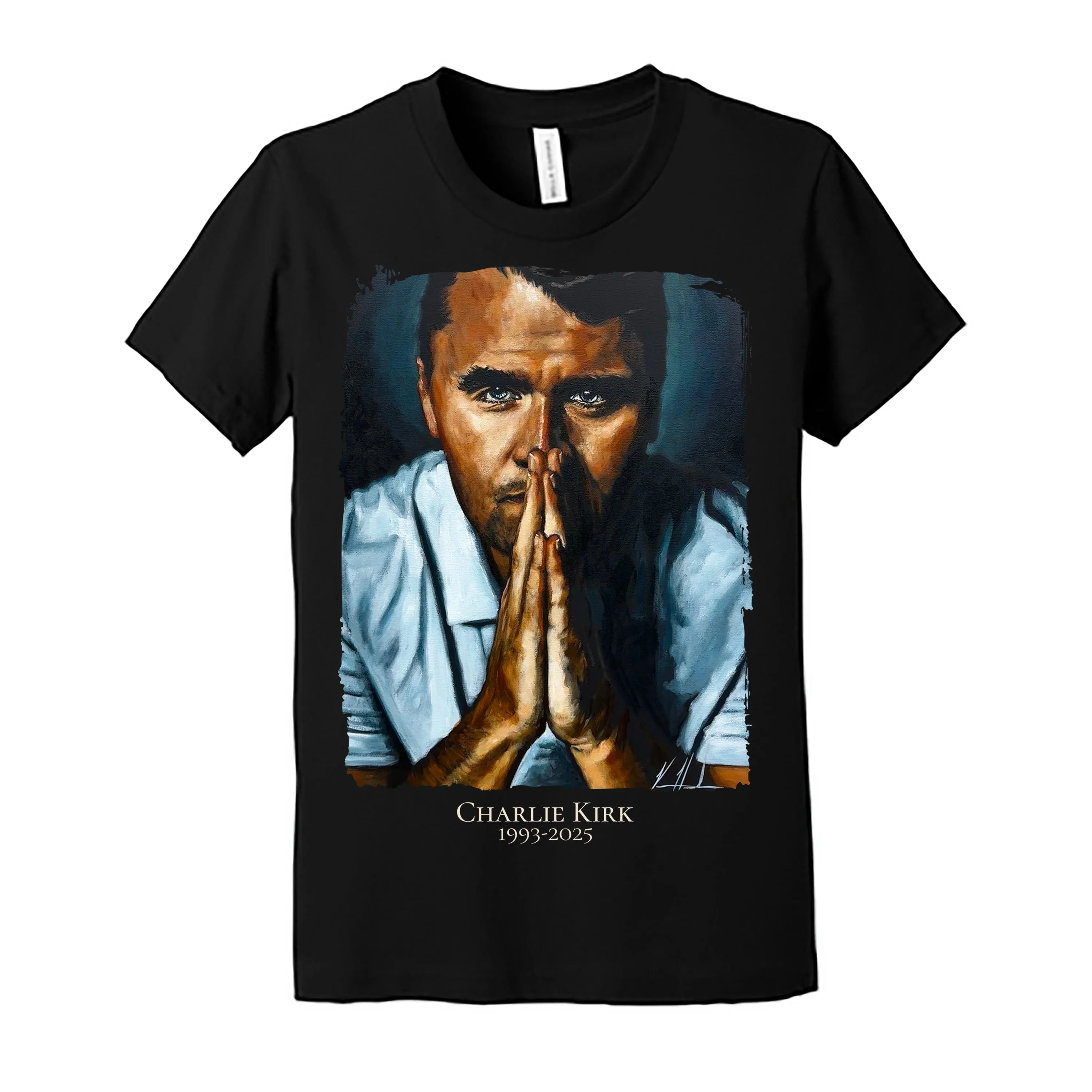 (PRE-ORDER) Kids T (Organic Cotton) - Charlie Kirk - A Hero's Tribute Organic Cotton Vanessa Horabuena Youth Black Small