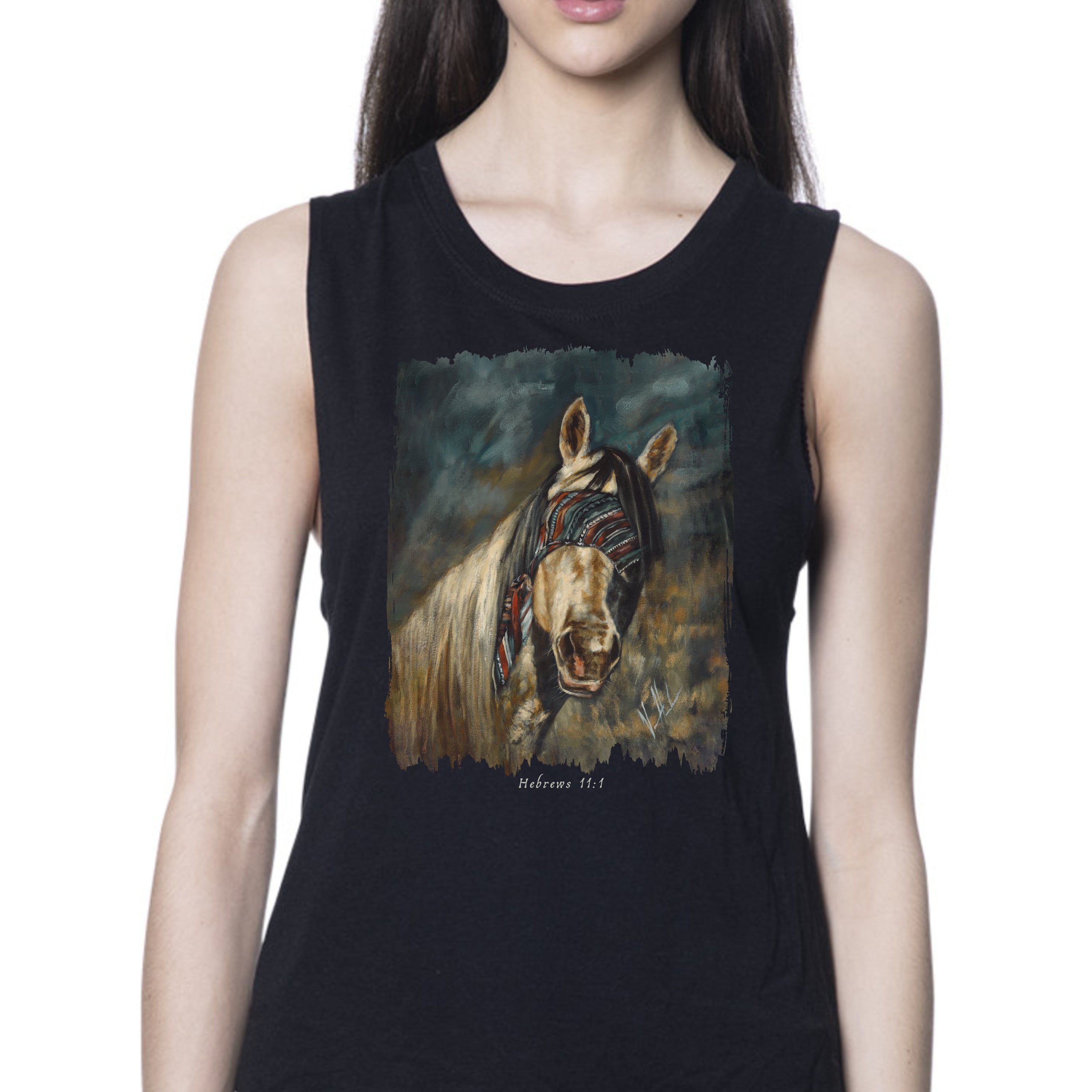 Blind Faith - Women's Tank Top (Organic Bamboo) Vanessa Horabuena Short Sleeve Eclipse (Black) XS