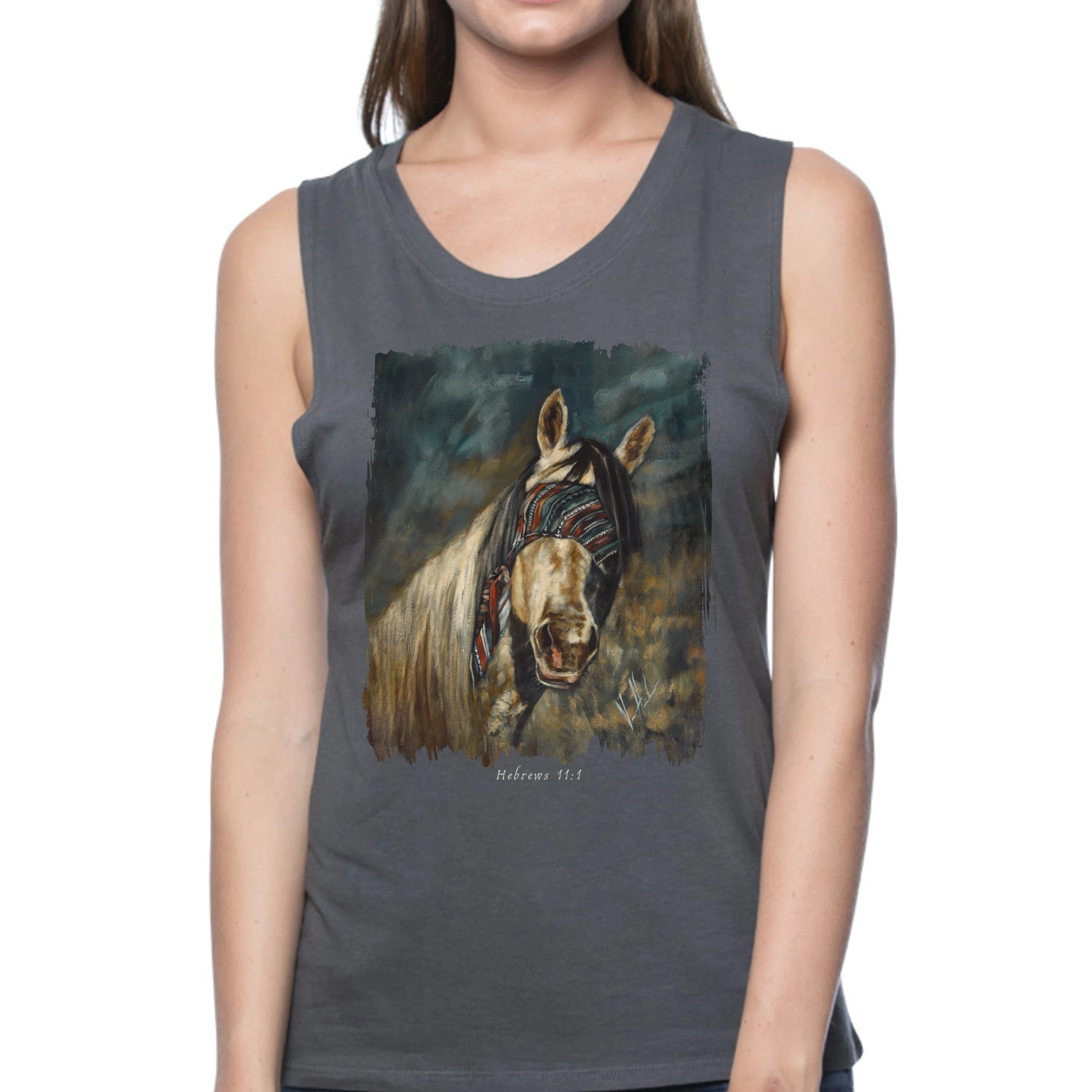 Blind Faith - Women's Tank Top (Organic Bamboo) Vanessa Horabuena Short Sleeve Pewter (Grey) XS
