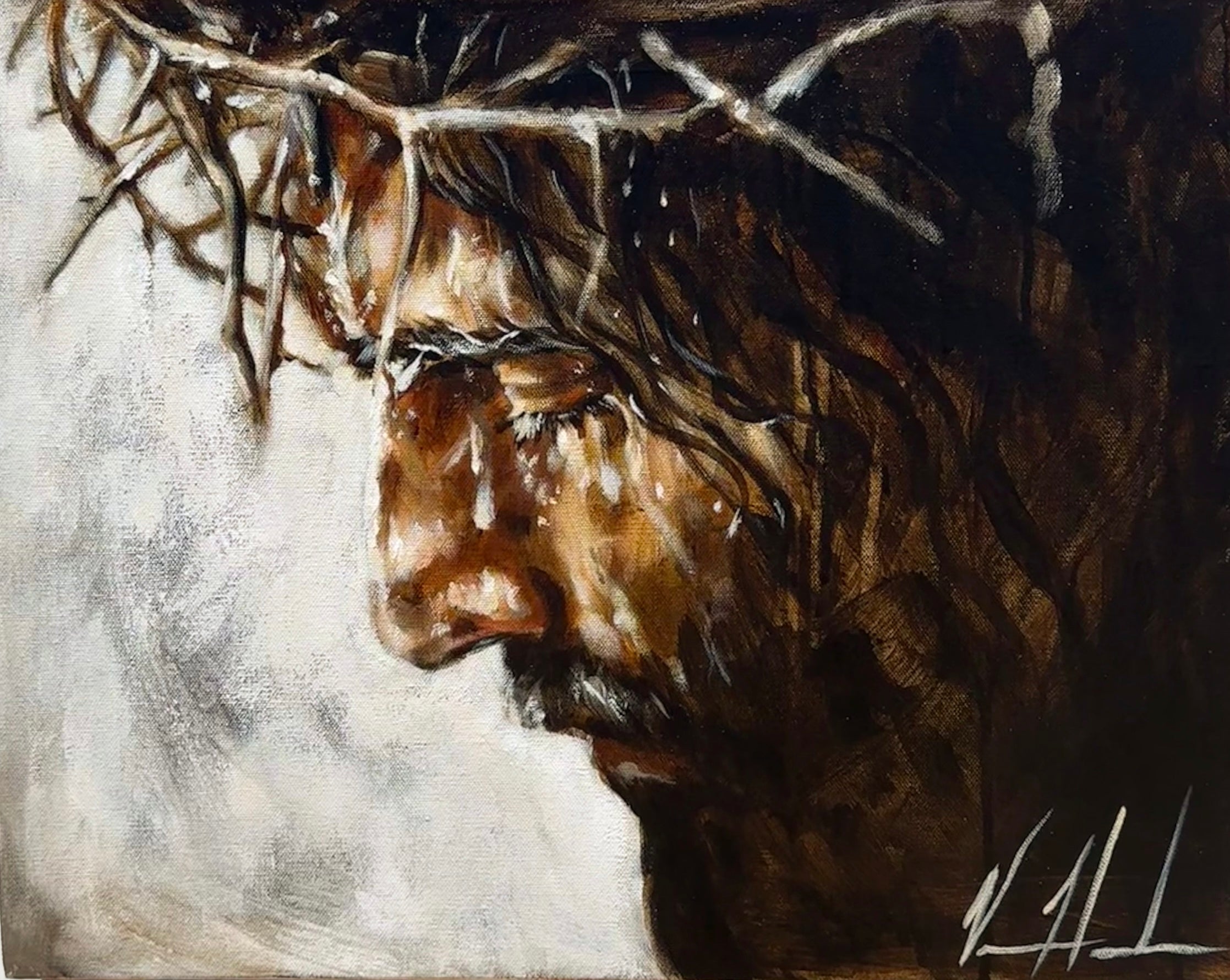 Tears of Heaven - 16”x20” Original Acrylic Painting Original Painting Vanessa Horabuena