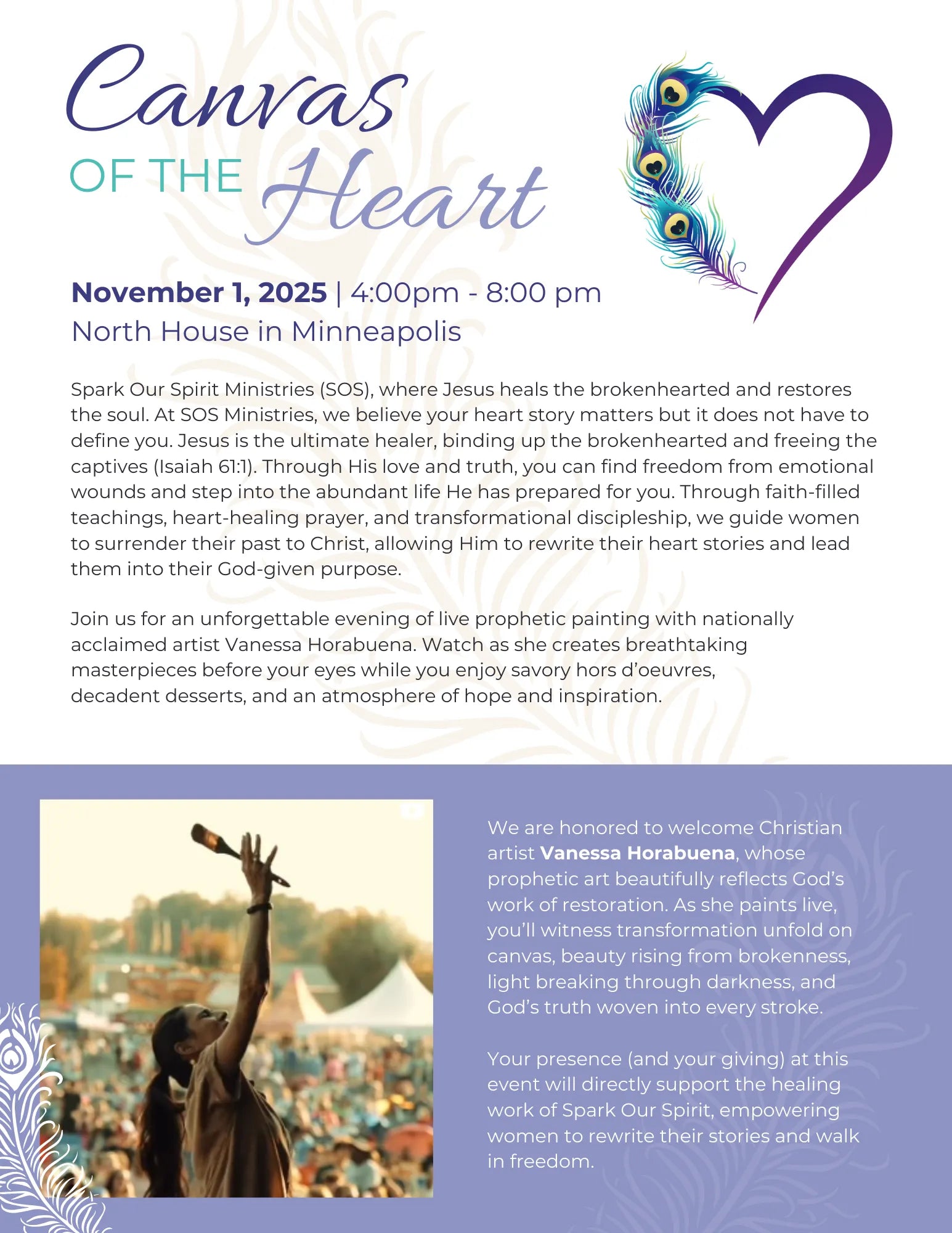 Saturday, November 1st - Canvas of the Heart Fundraiser Event (View Listing For Details)