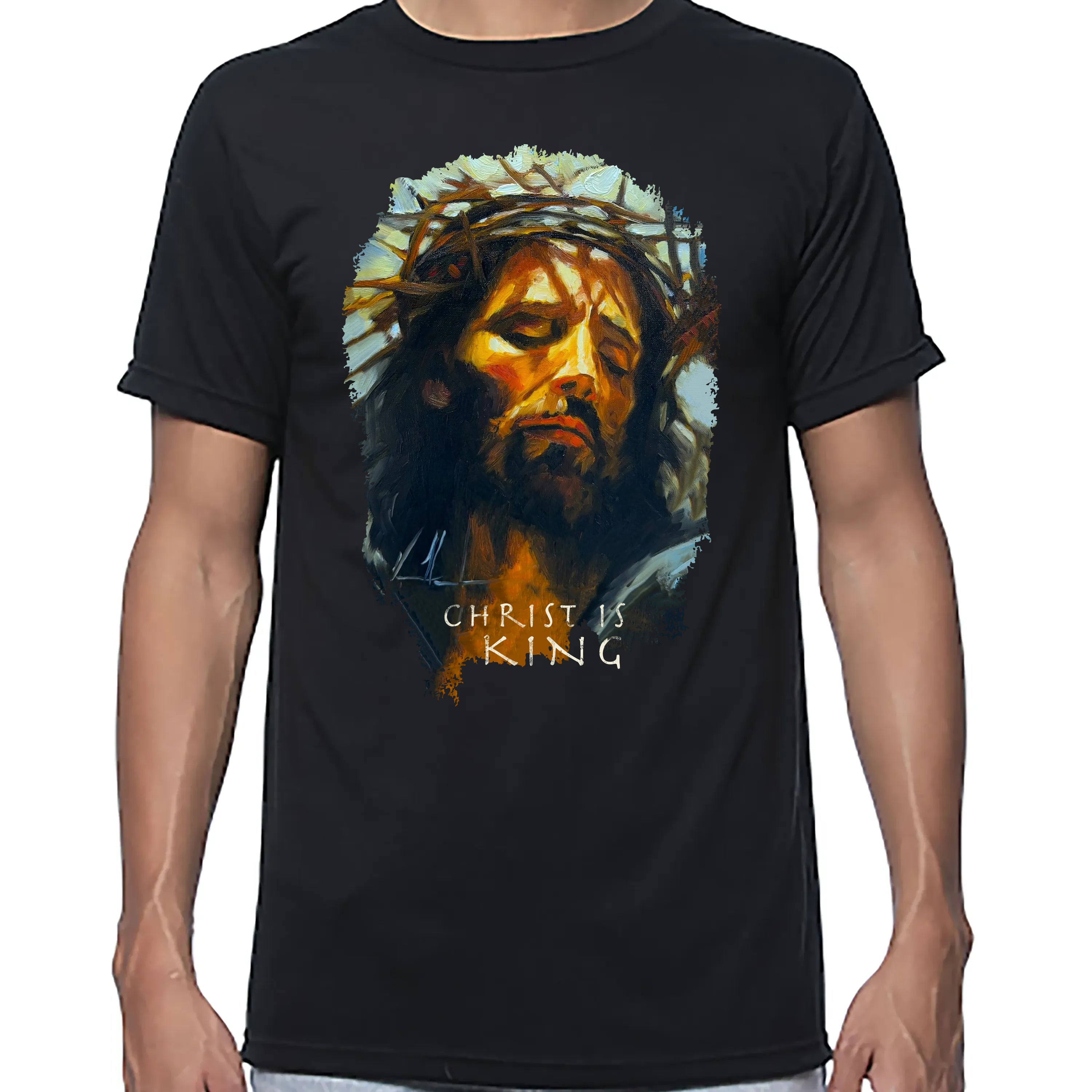 Christ is King - Unisex T (Organic Bamboo) Vanessa Horabuena Short Sleeve Eclipse (Black) XS