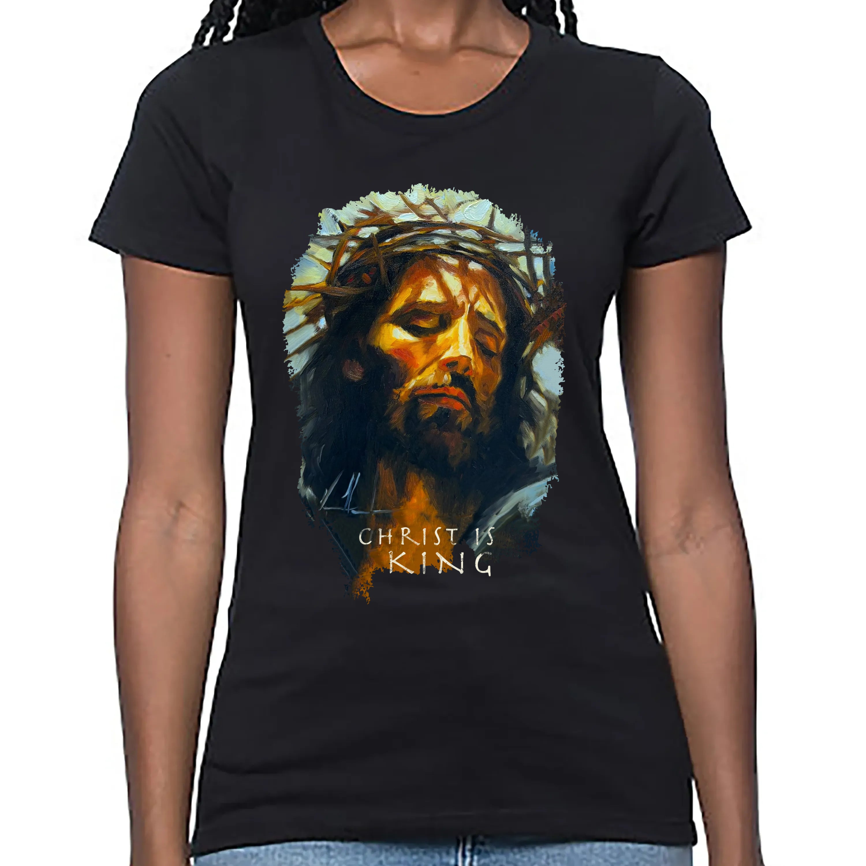Christ is King - Women's T (Organic Bamboo) Vanessa Horabuena Short Sleeve Eclipse (Black) XS