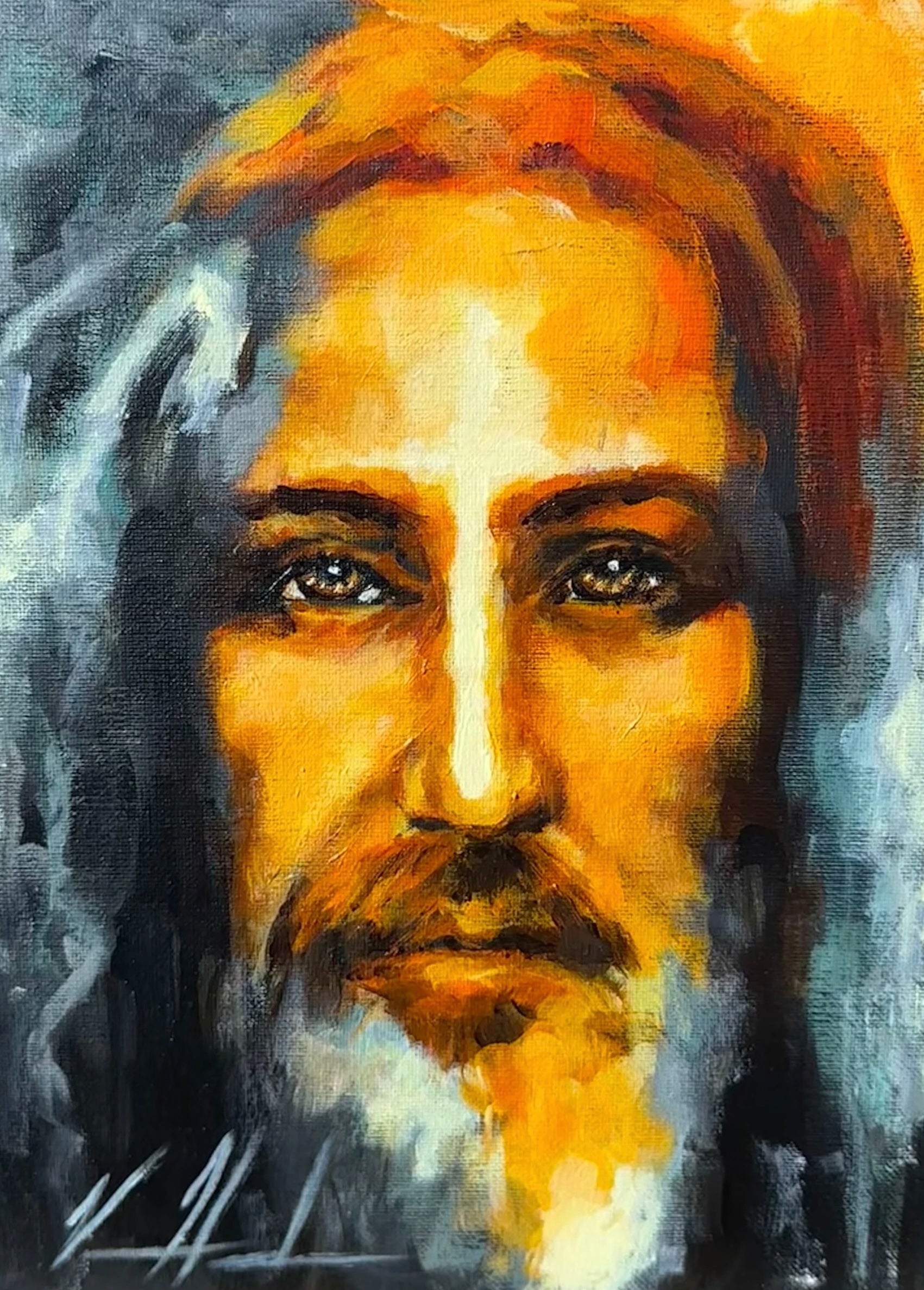 The Shroud of Turin - 9”x12” Original Acrylic Painting Original Painting Vanessa Horabuena
