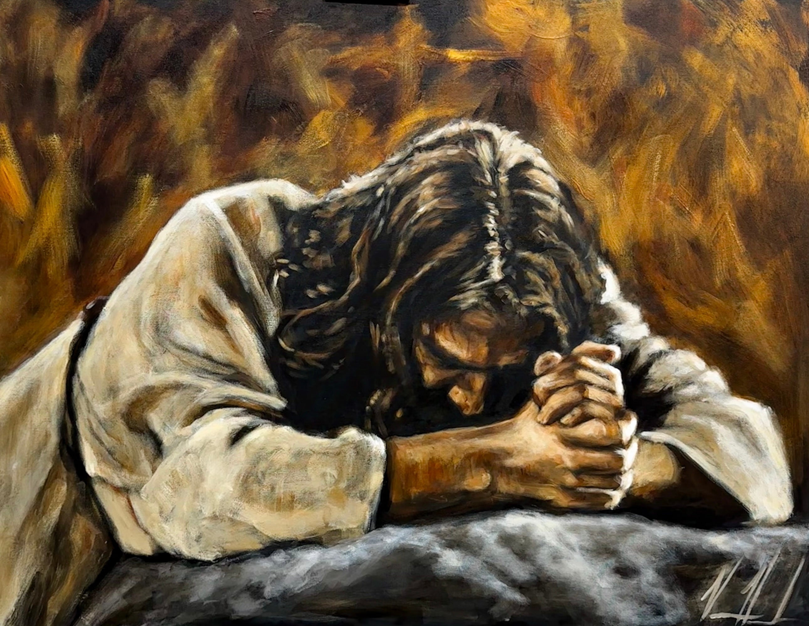 Thy Will Be Done - 36”x48” Original Acrylic Painting Original Painting Vanessa Horabuena