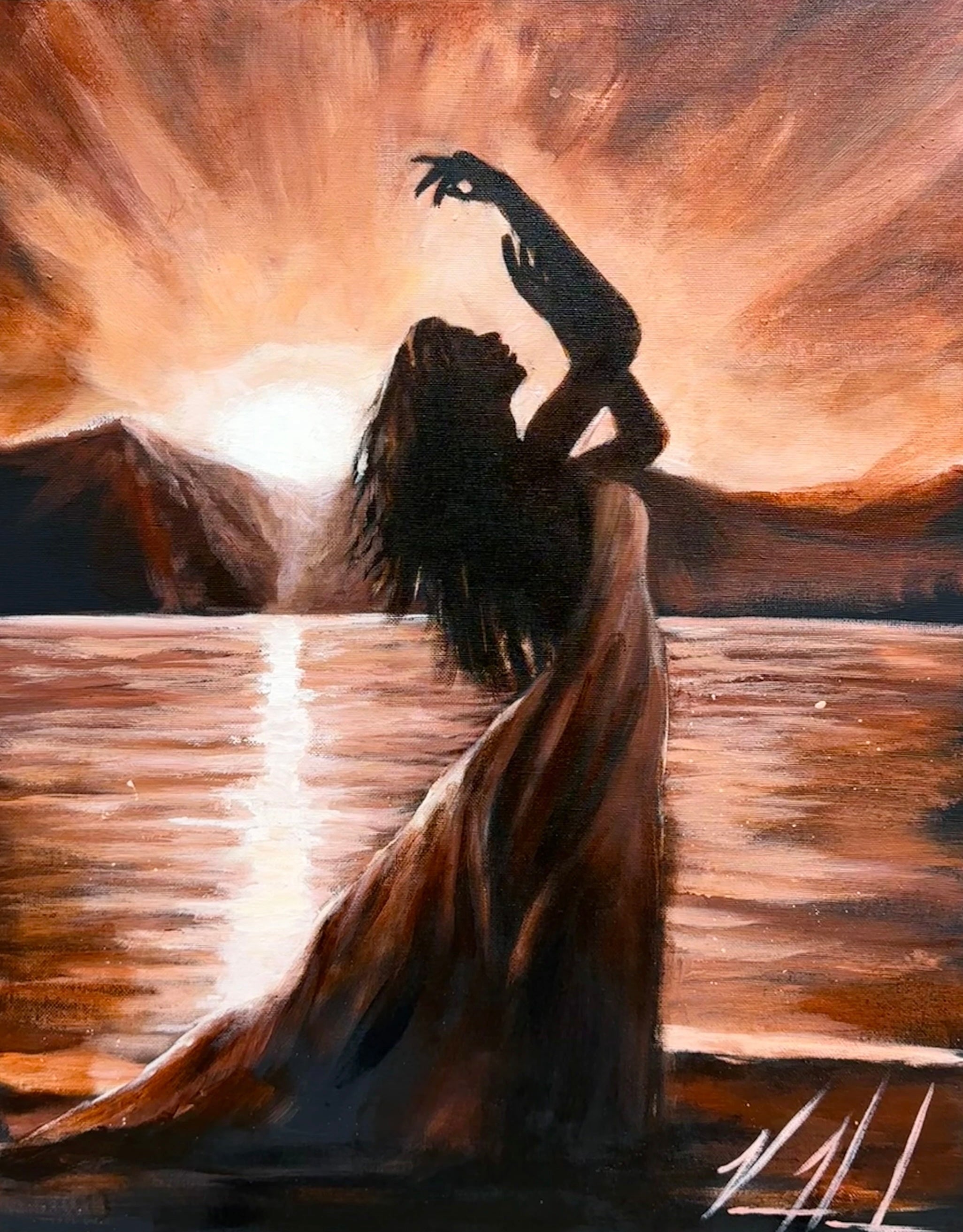 Upon the Waters - 16”x20” Original Acrylic Painting Original Painting Vanessa Horabuena