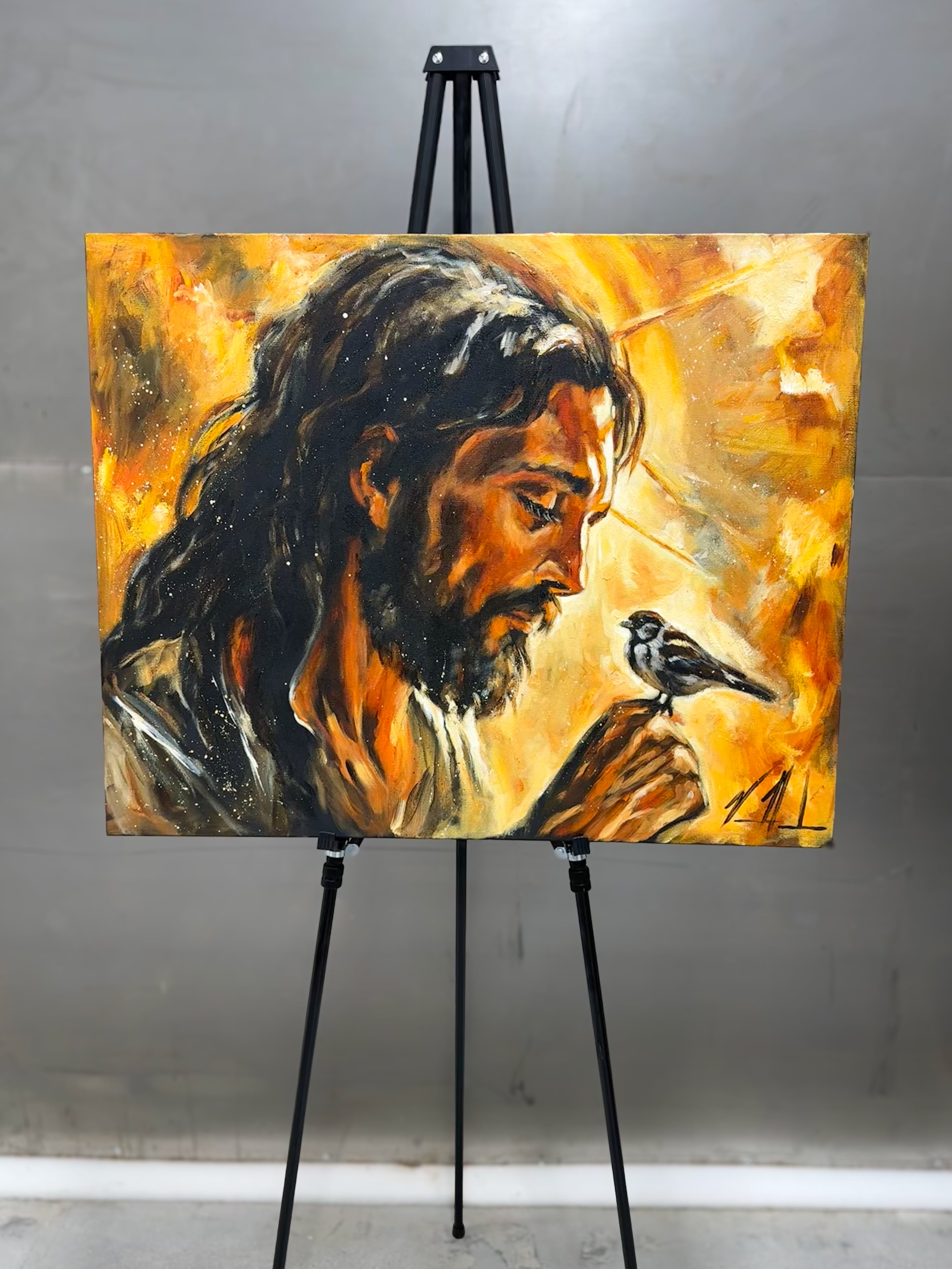 He Watches Over You - 24”x30” Original Acrylic Painting Original Painting Vanessa Horabuena